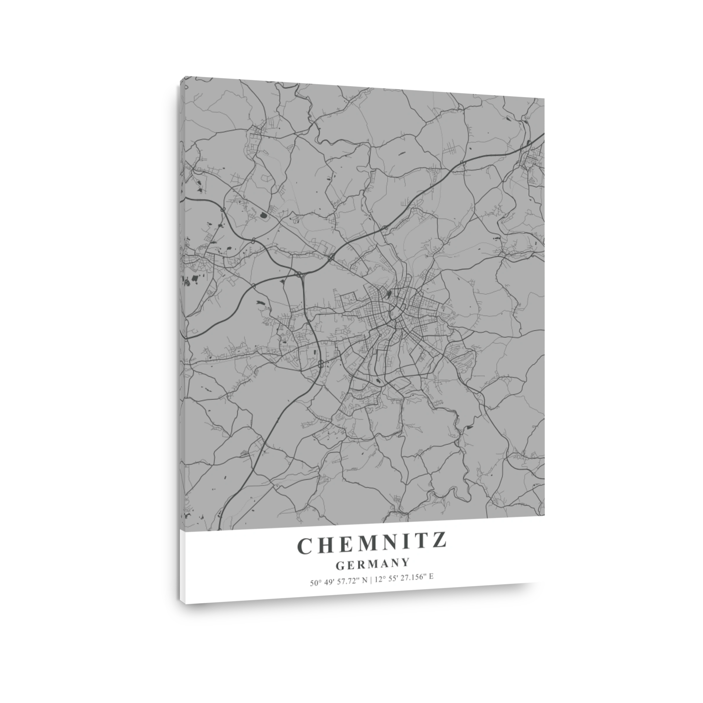 Chemnitz   Germany Gray Plane Map