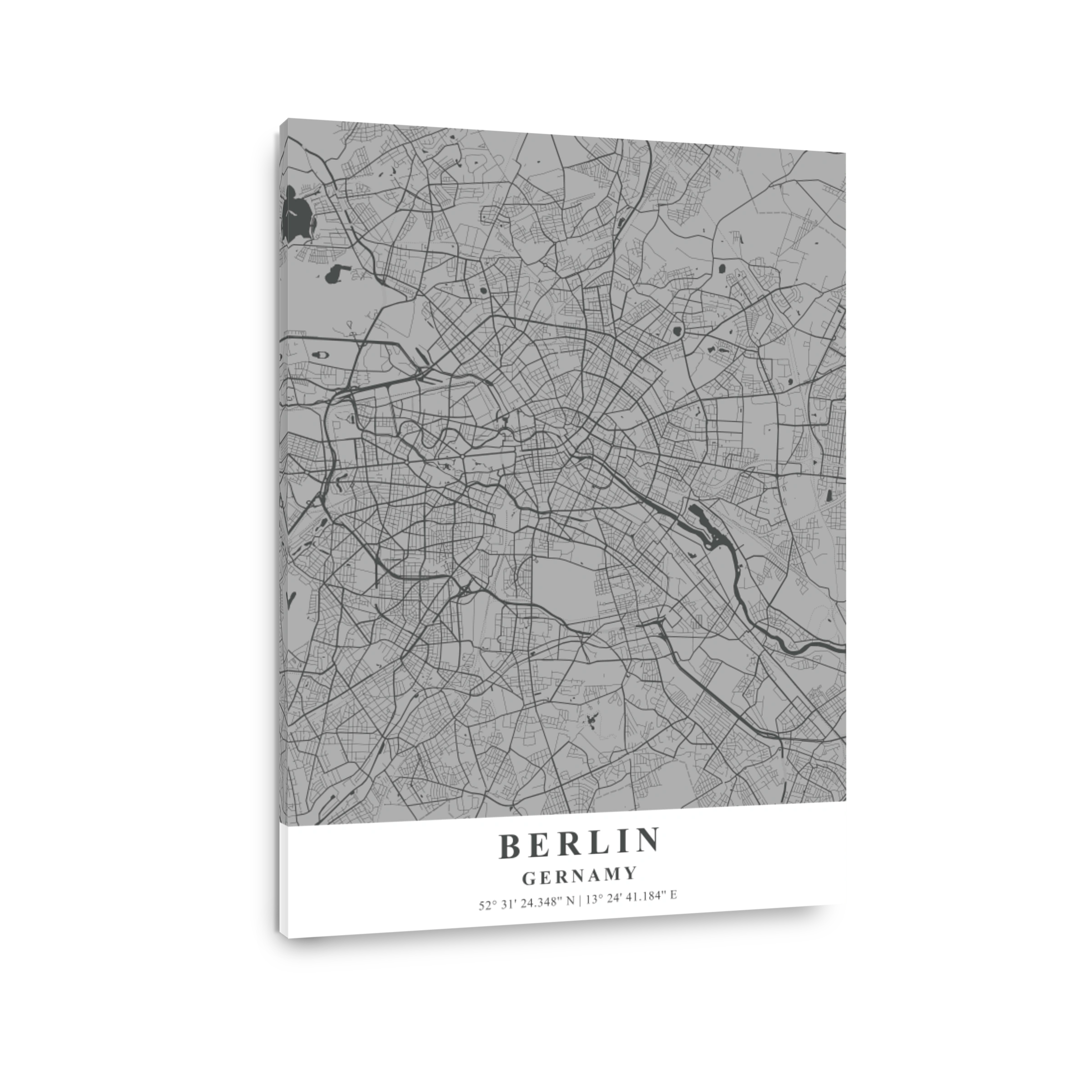 Berlin   Germany Gray Plane Map