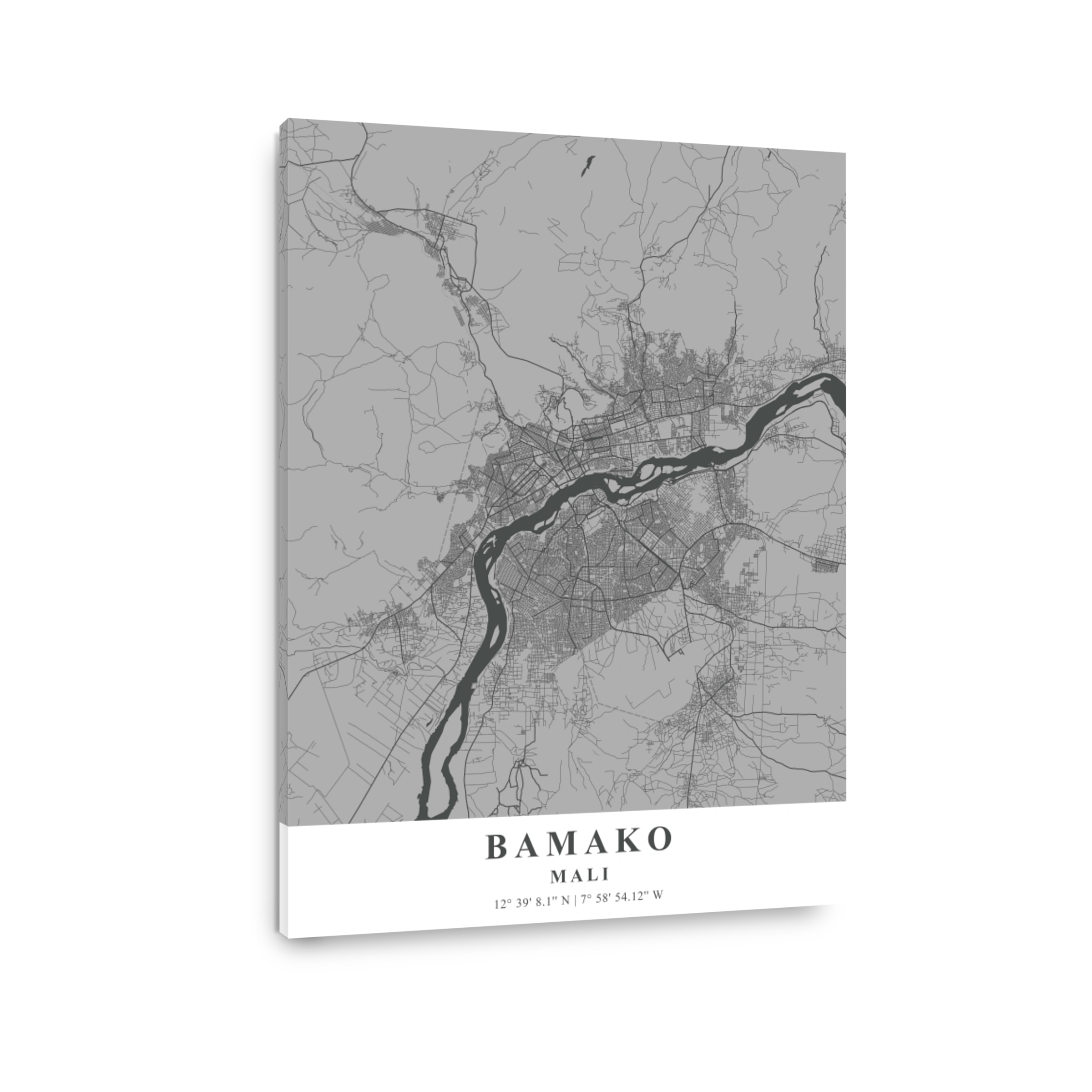 Bamako   Mali Gray Plane Map