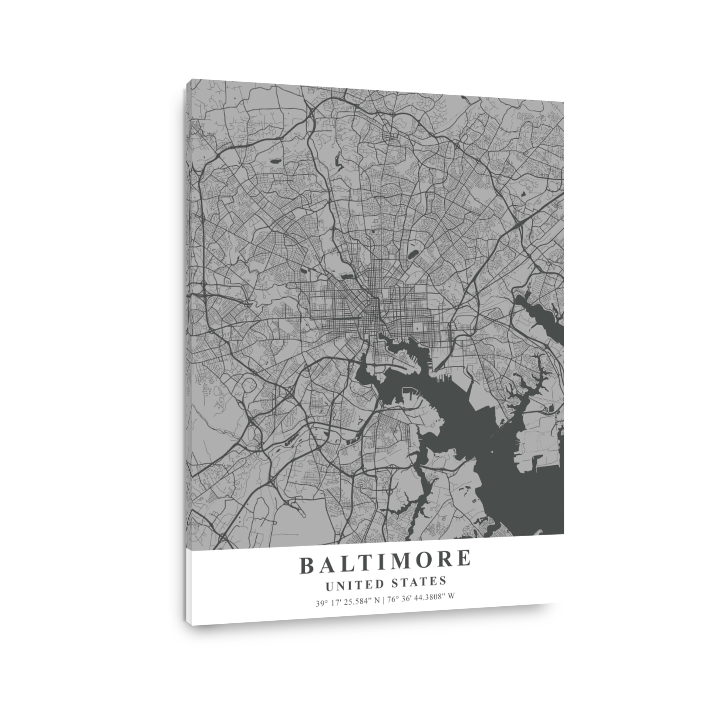 Baltimore   United States Gray Plane Map