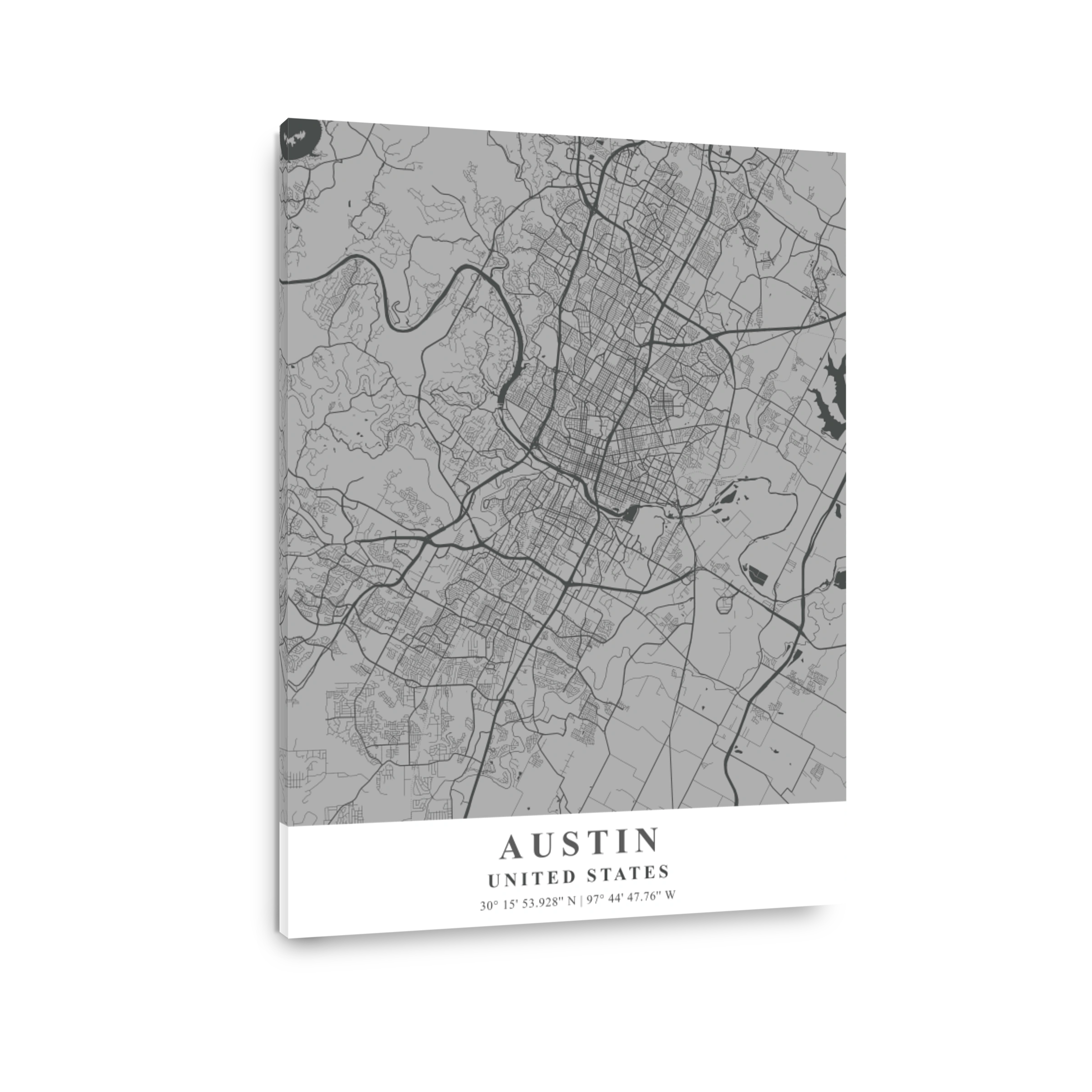 Austin   United States Gray Plane Map