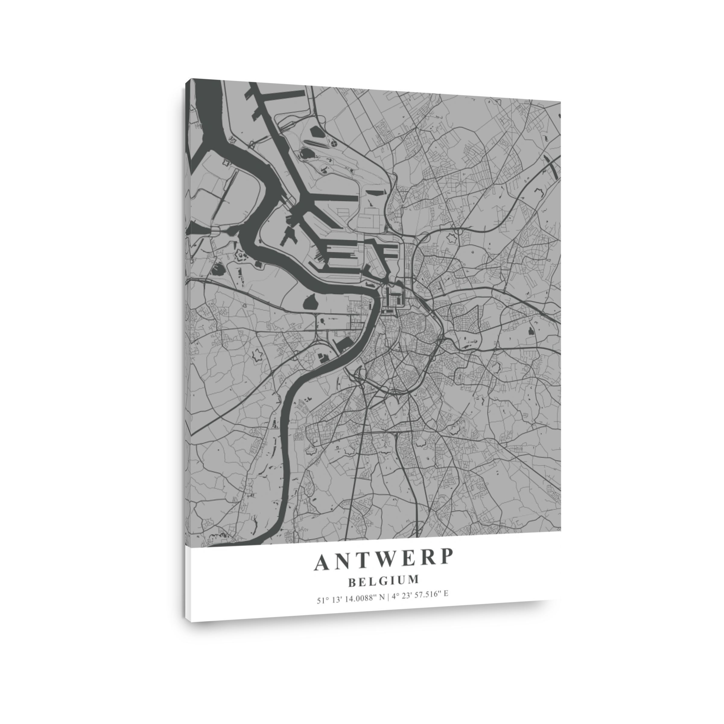 Antwerp   Belgium Gray Plane Map
