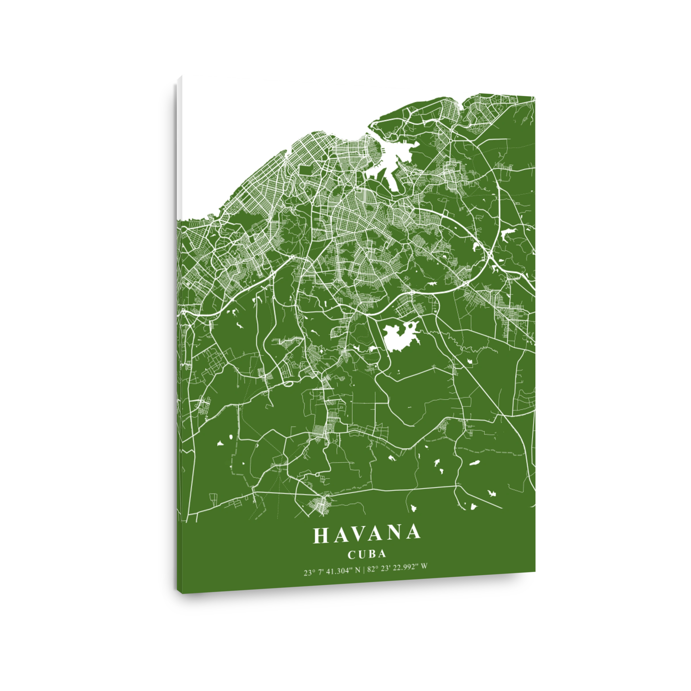 Havana   Cuba Moss Plane Map
