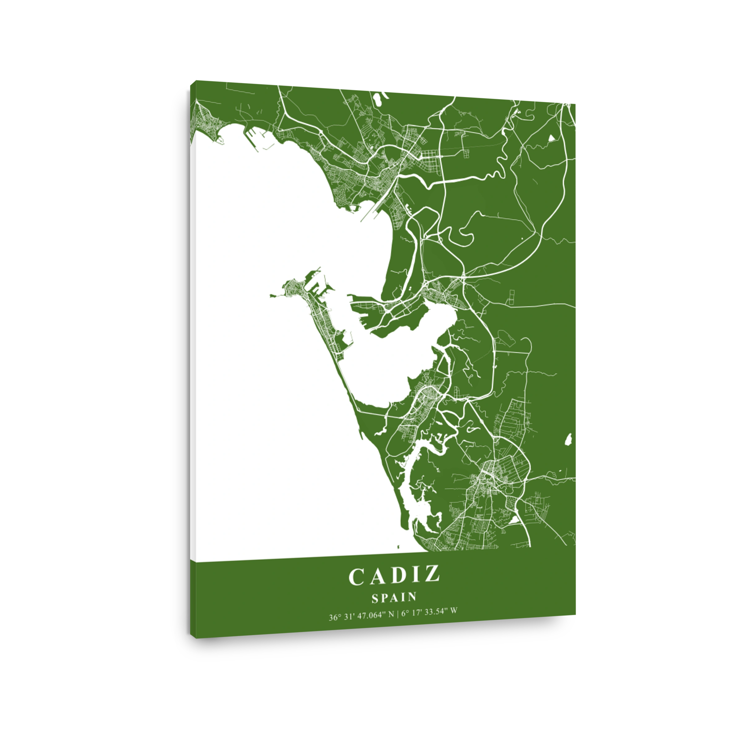 Cadiz   Spain Moss Plane Map