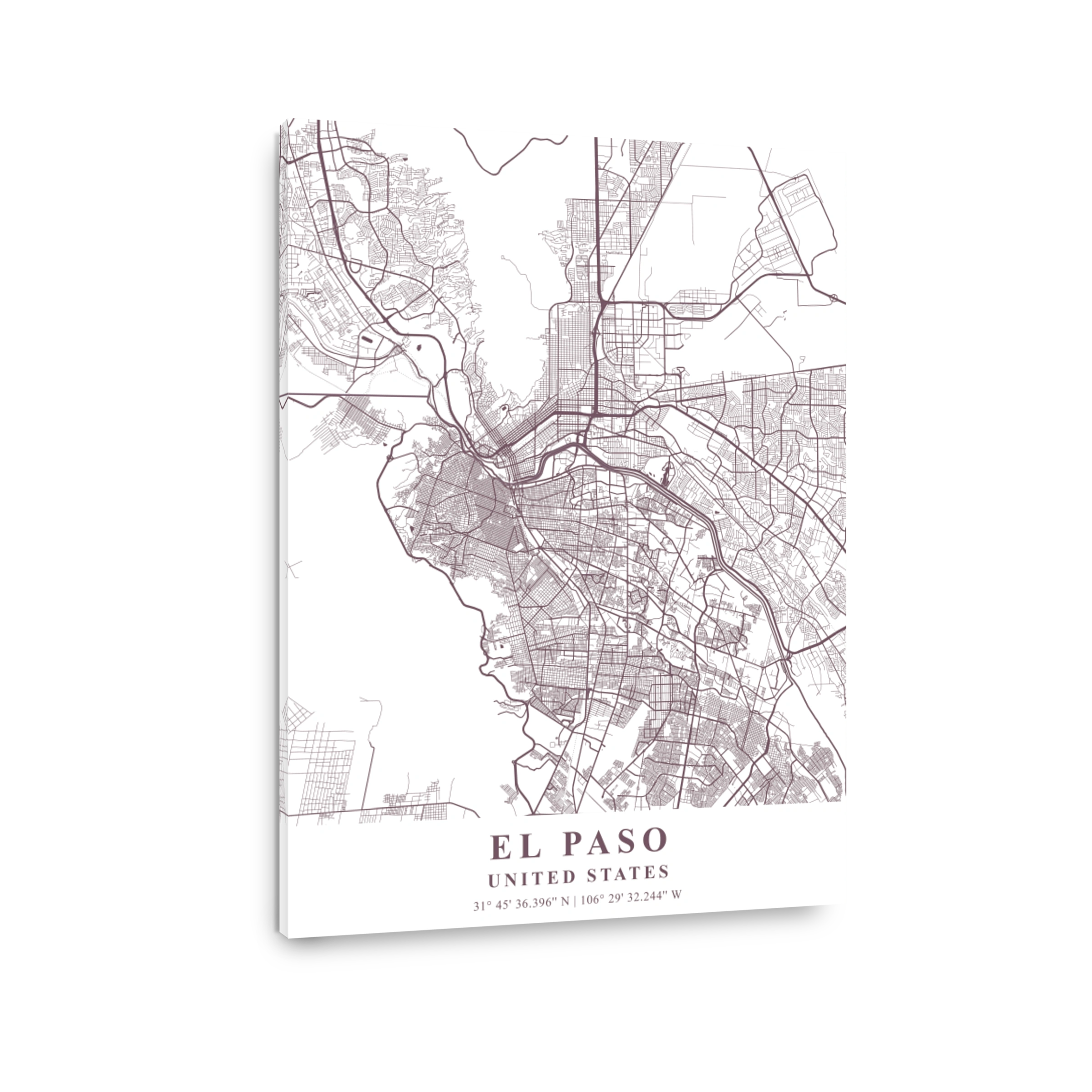 El Paso   United States Orchid Plane Map