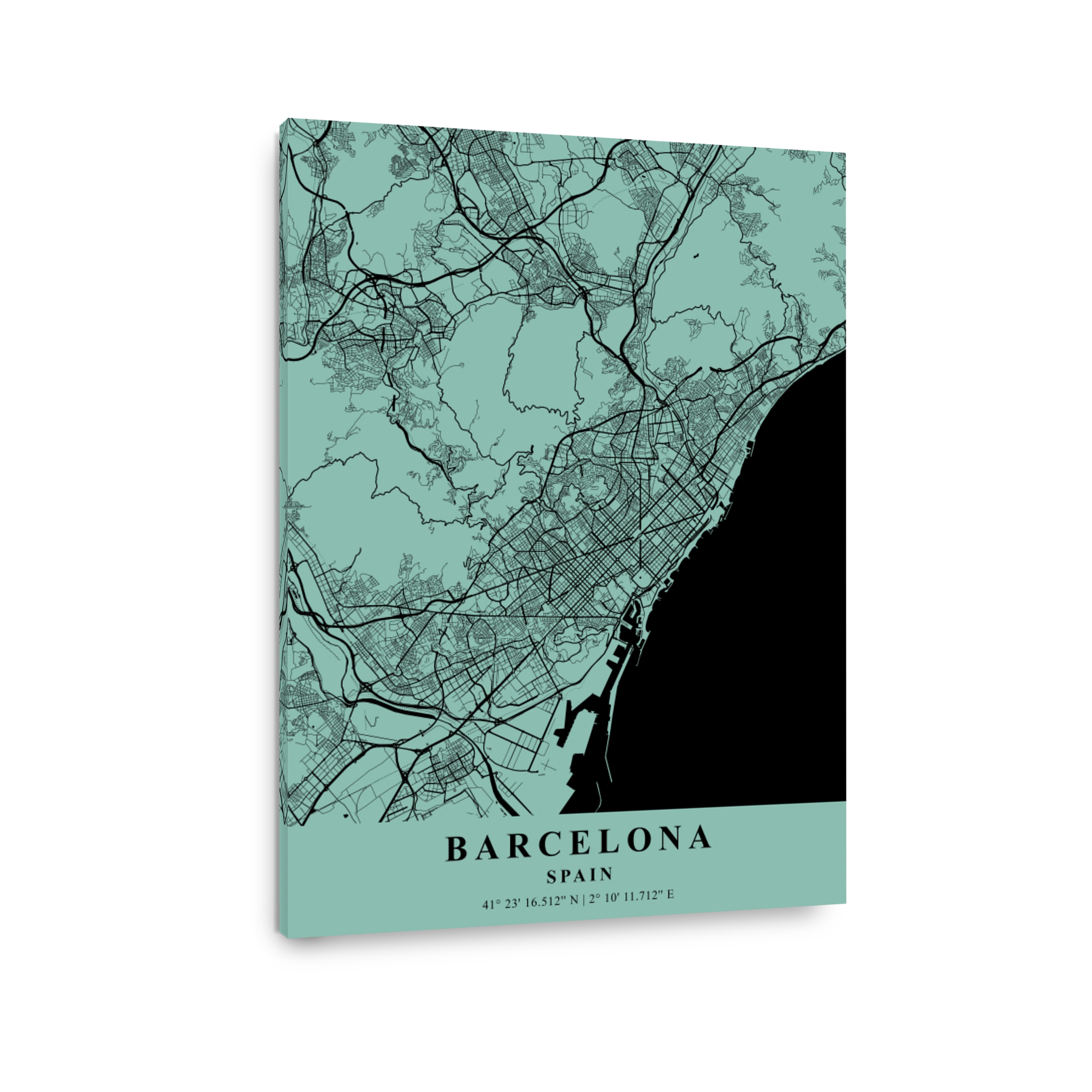 Barcelona   Spain Sea Plane Map
