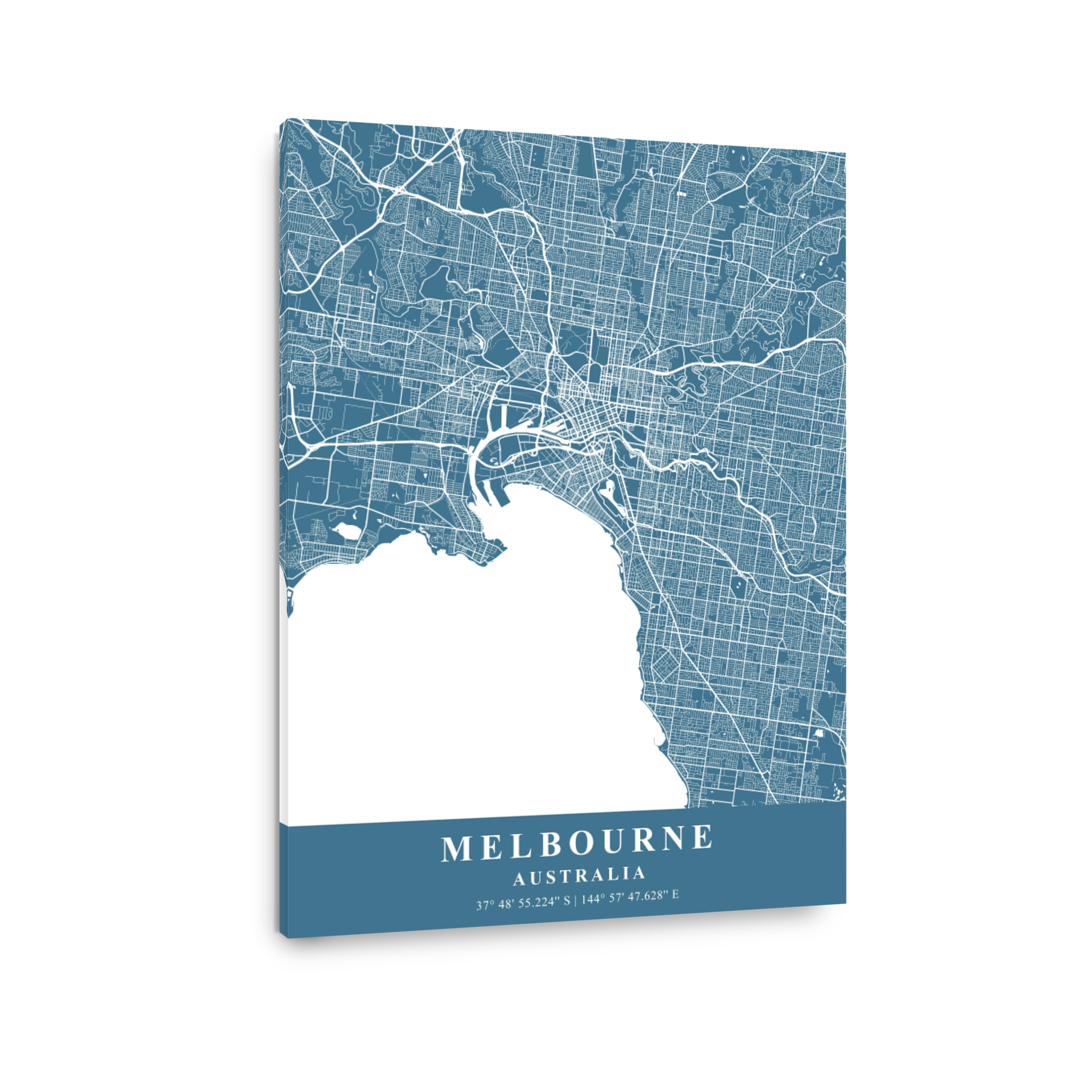 Melbourne   Australia Slate Plane Map
