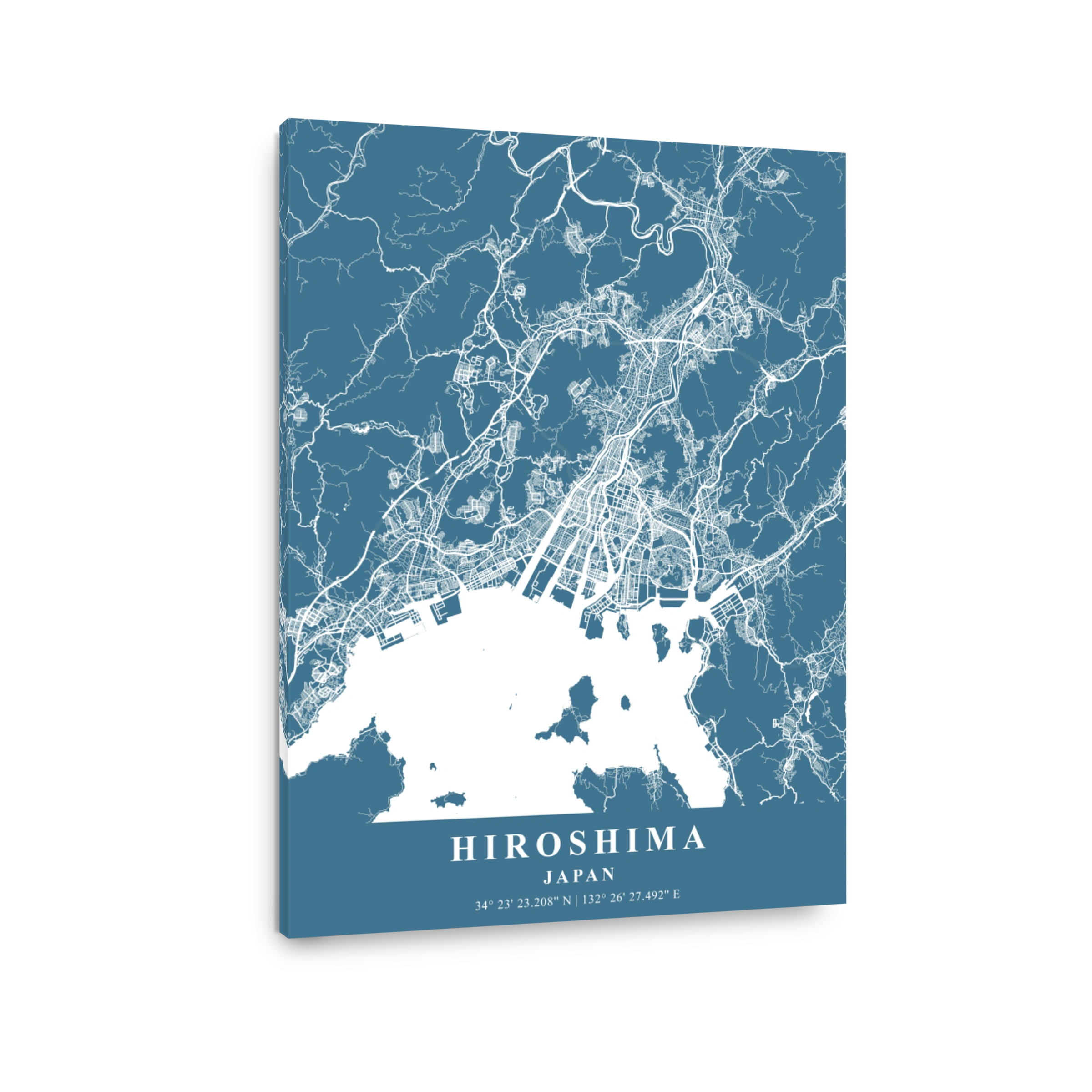 Hiroshima   Japan Slate Plane Map