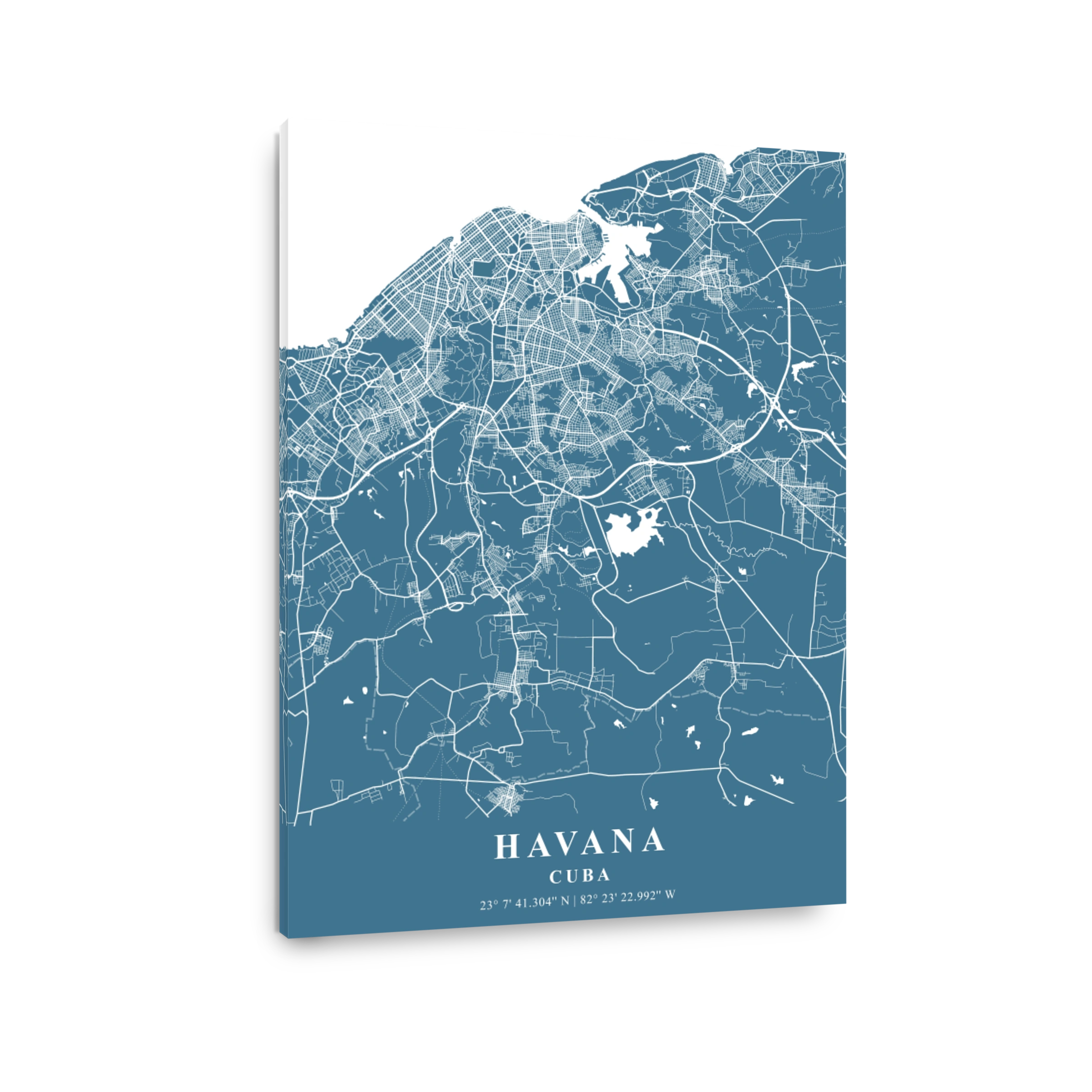 Havana   Cuba Slate Plane Map