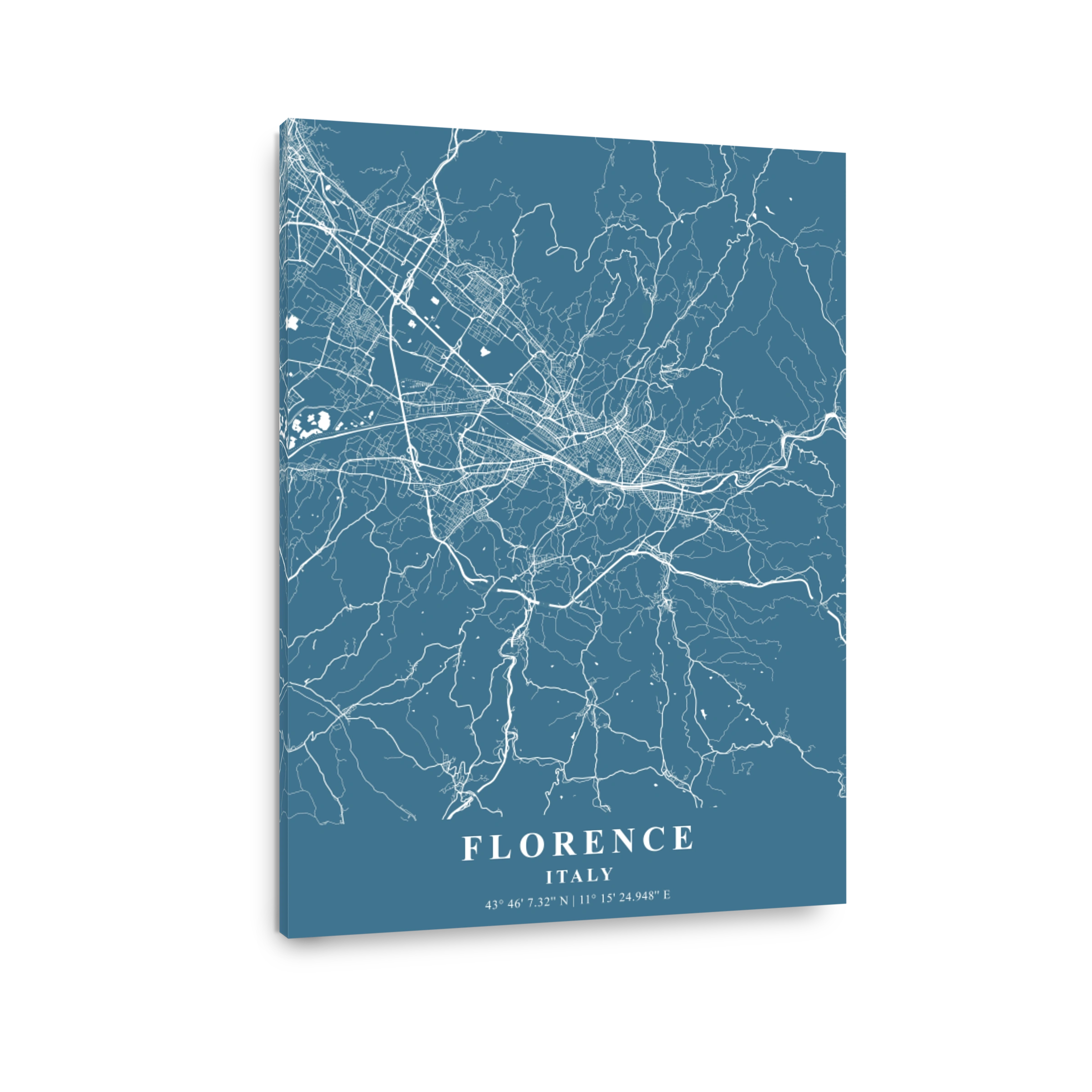 Florence   Italy Slate Plane Map