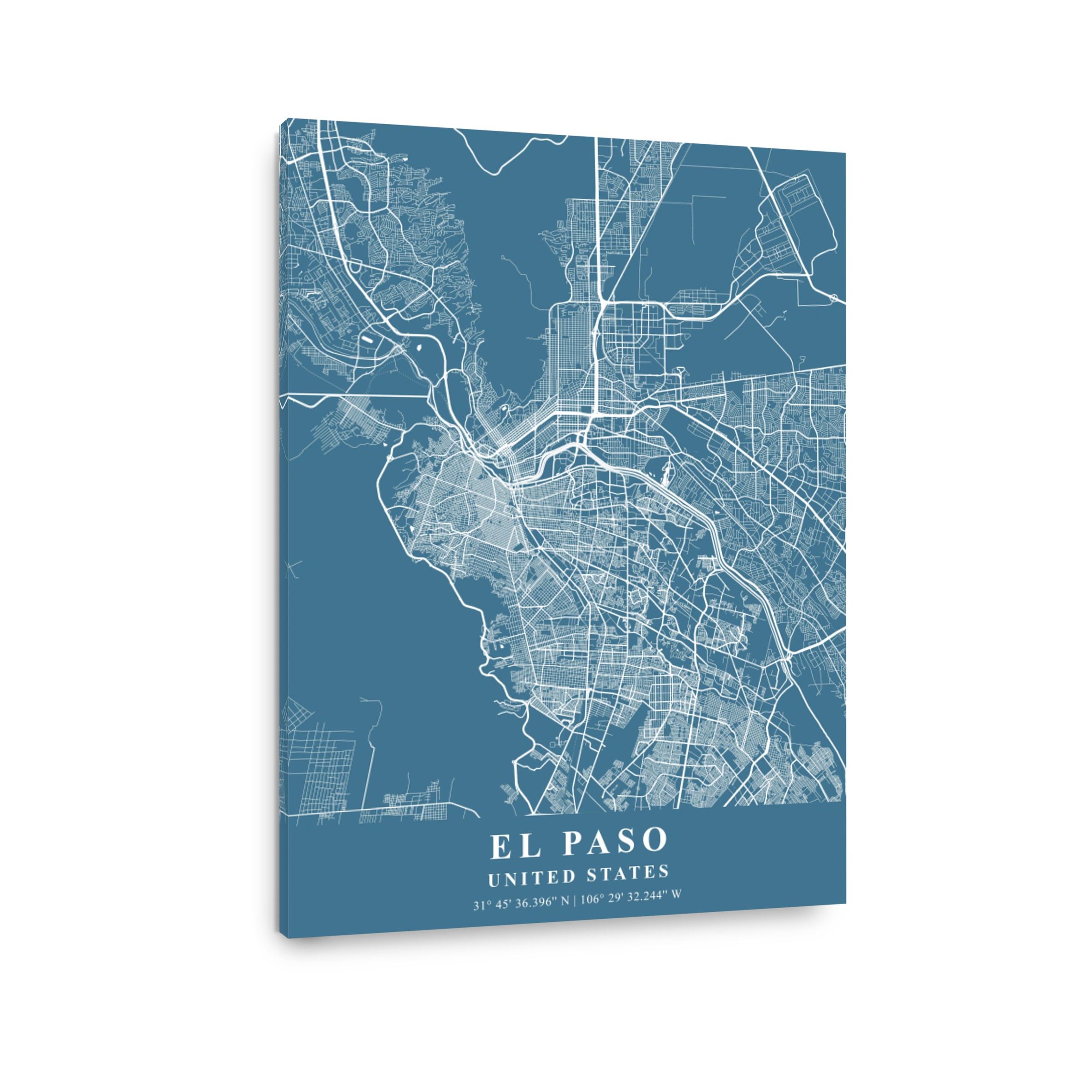 El Paso   United States Slate Plane Map