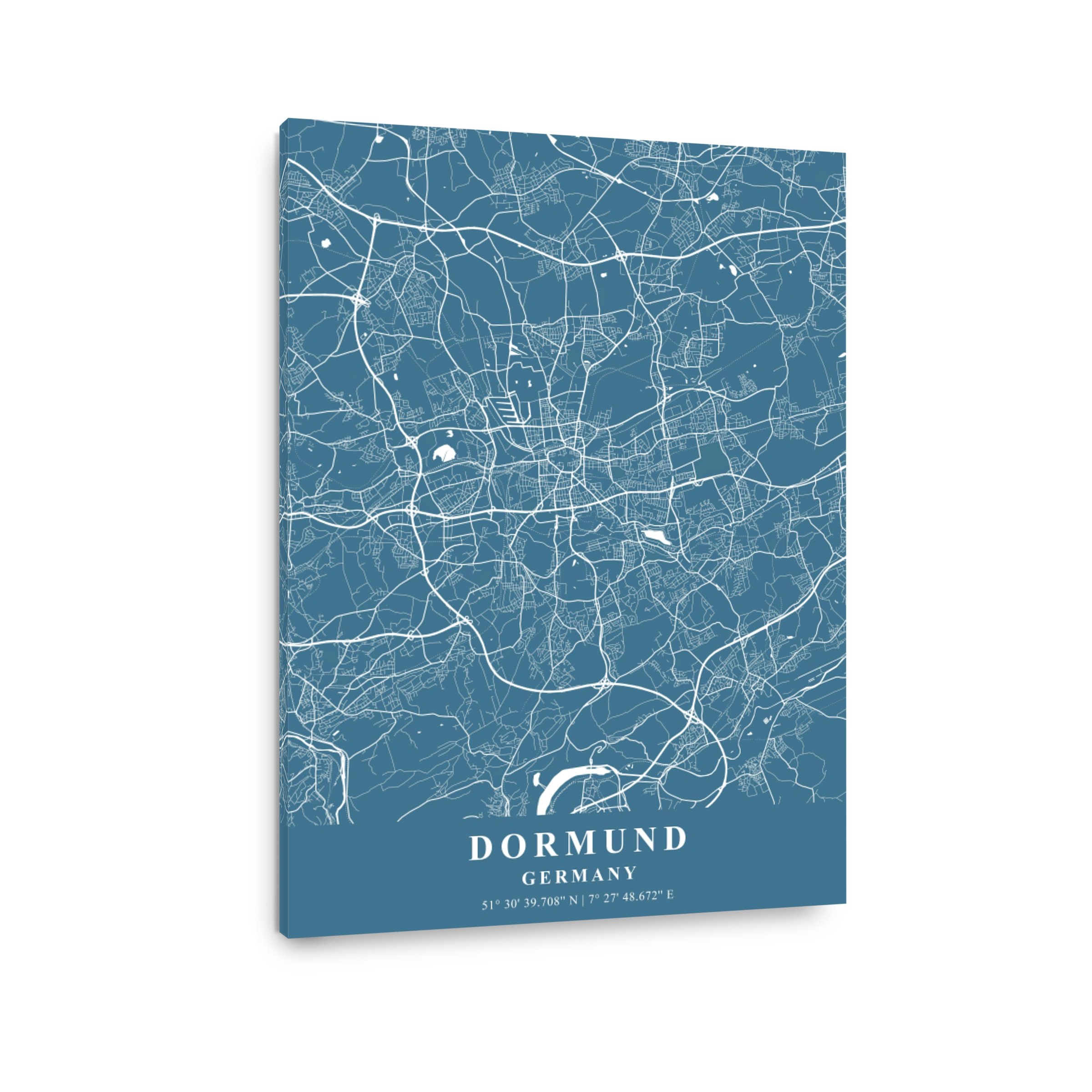 Dortmund   Germany Slate Plane Map
