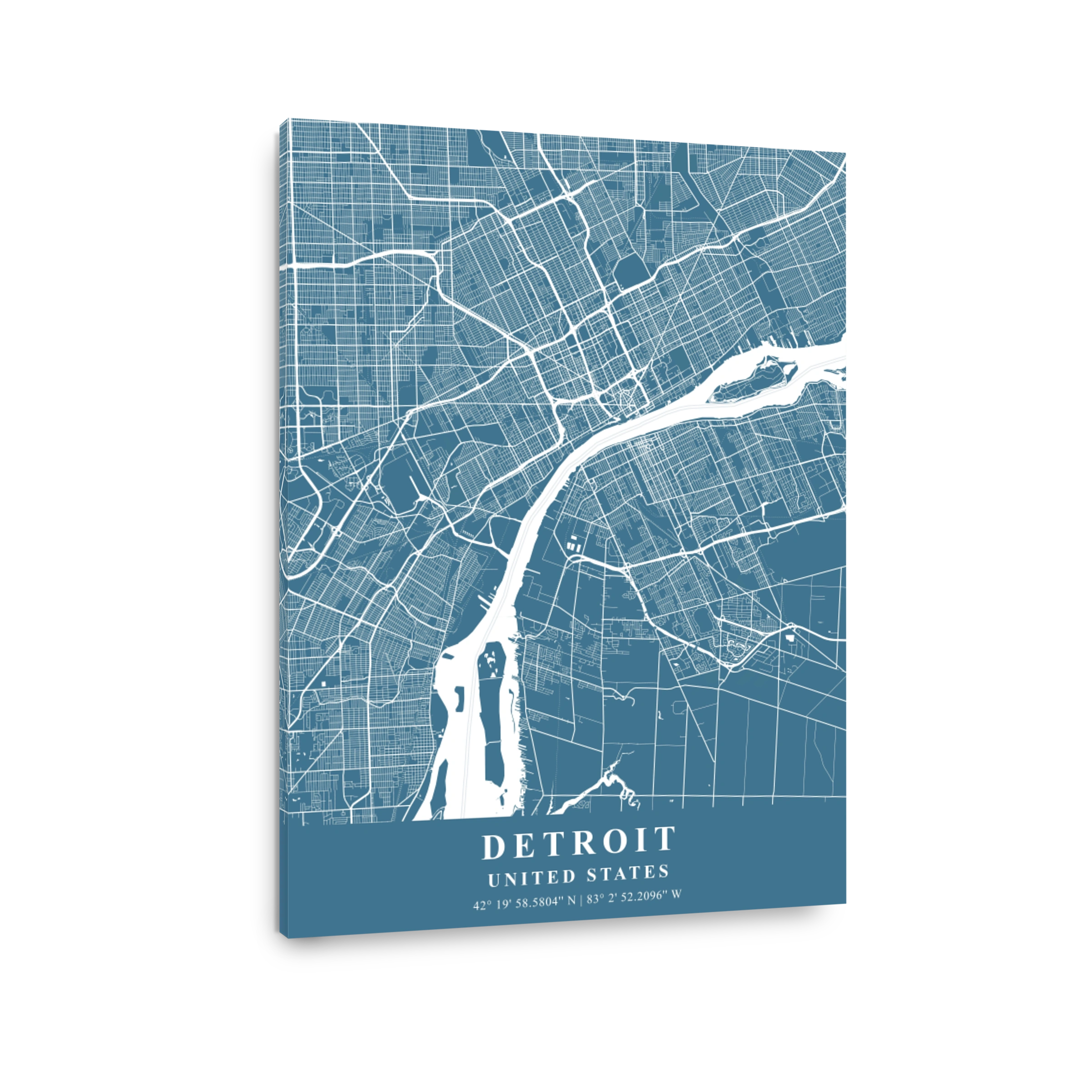 Detroit   United States Slate Plane Map