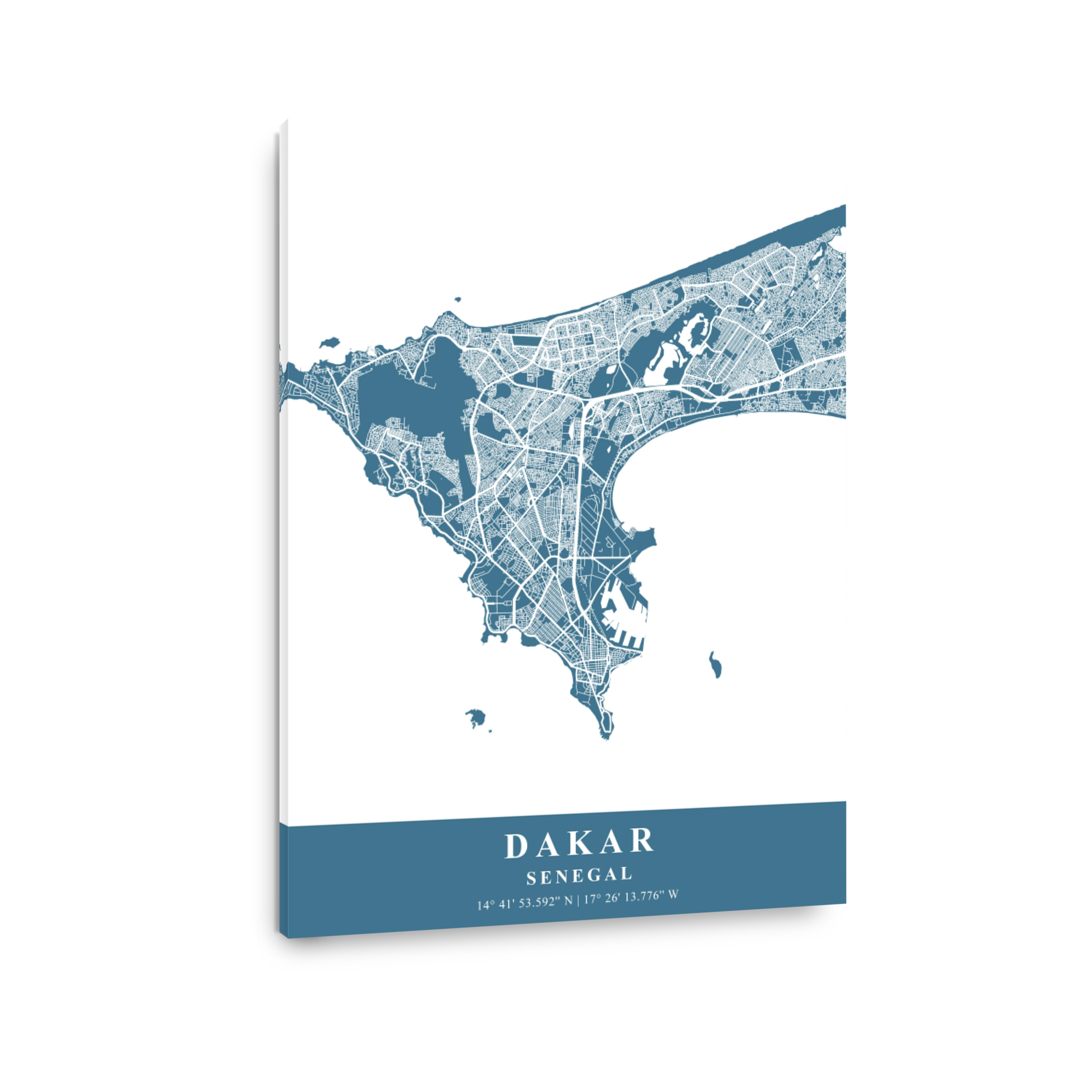 Dakar   Senegal Slate Plane Map