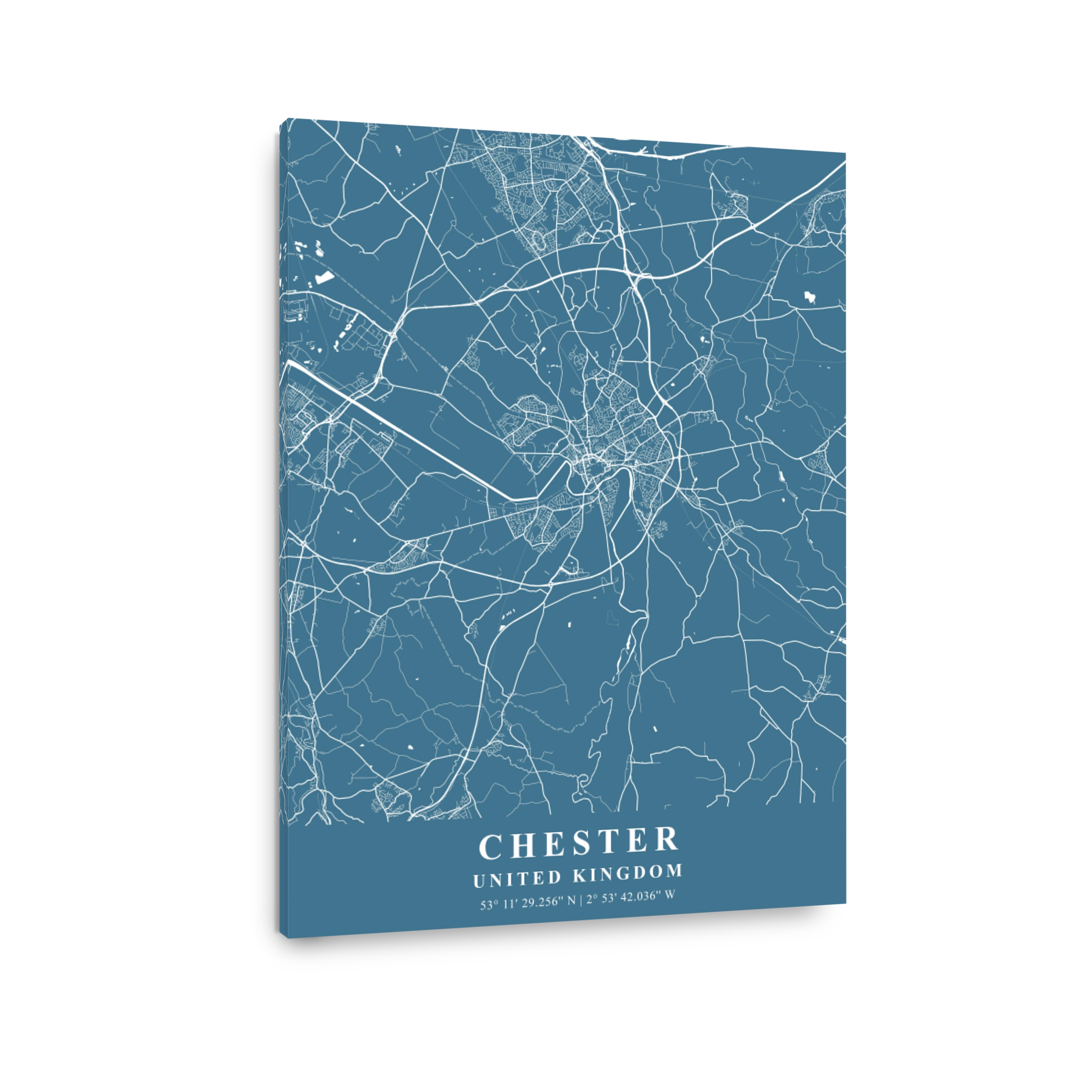 Chester   United Kingdom Slate Plane Map