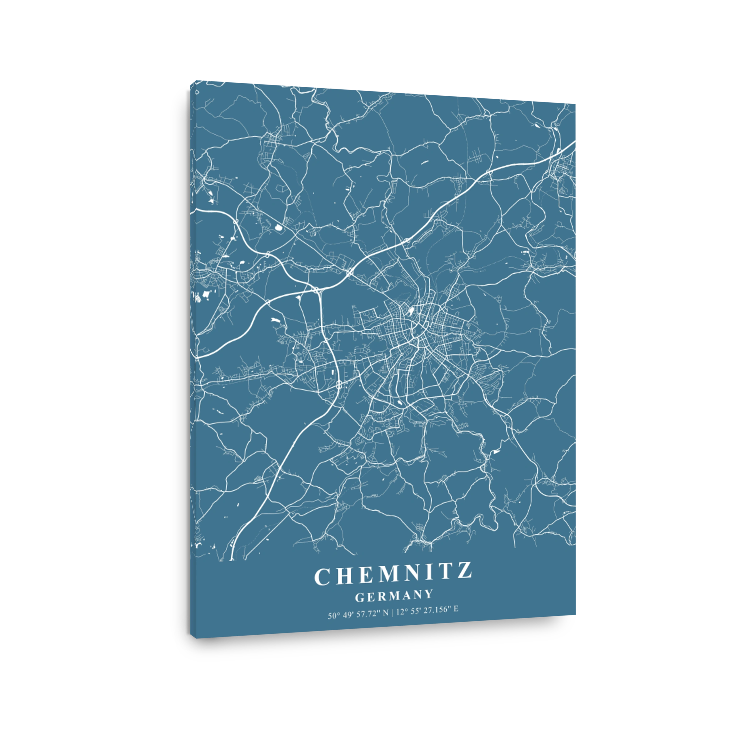 Chemnitz   Germany Slate Plane Map