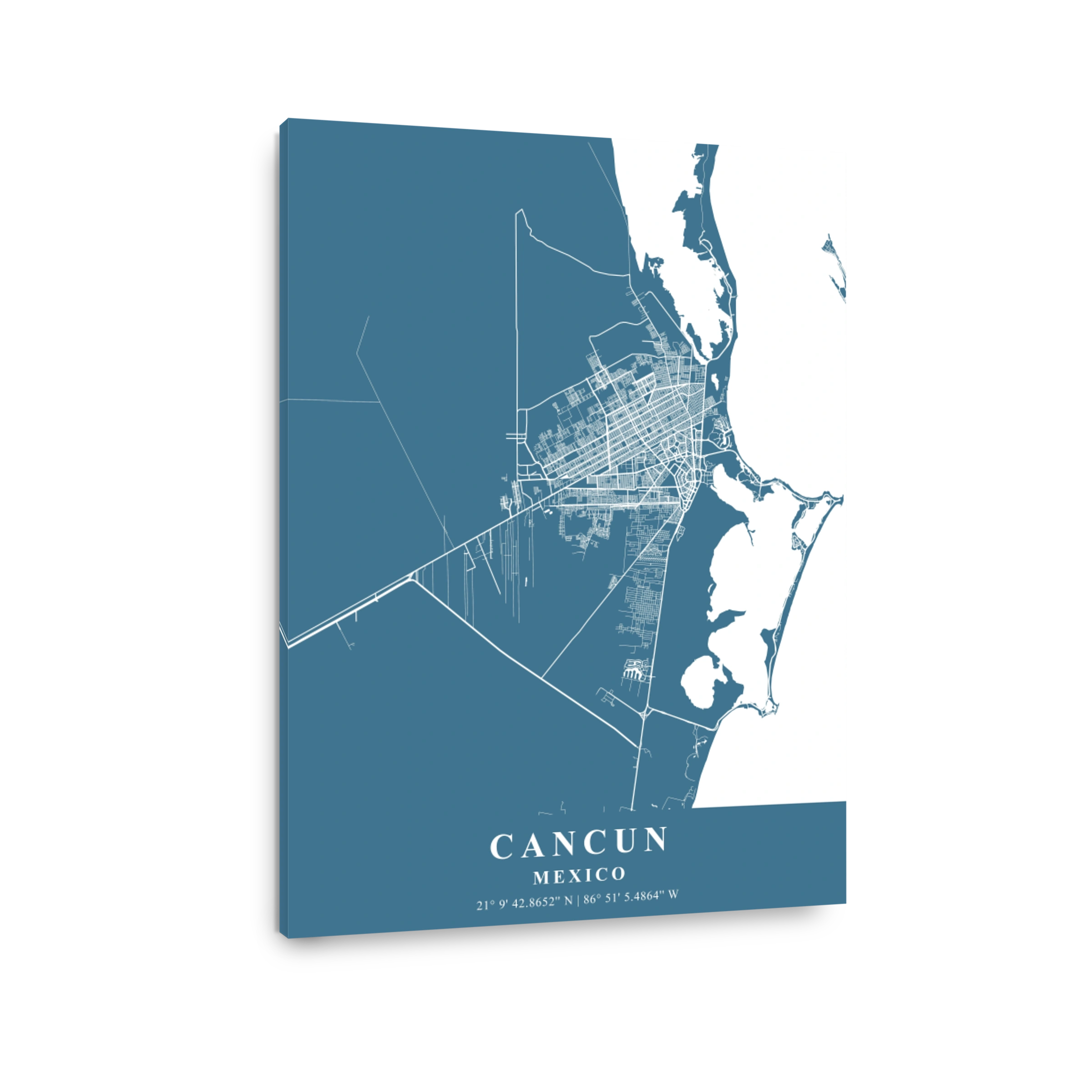 Cancun   Mexico Slate Plane Map