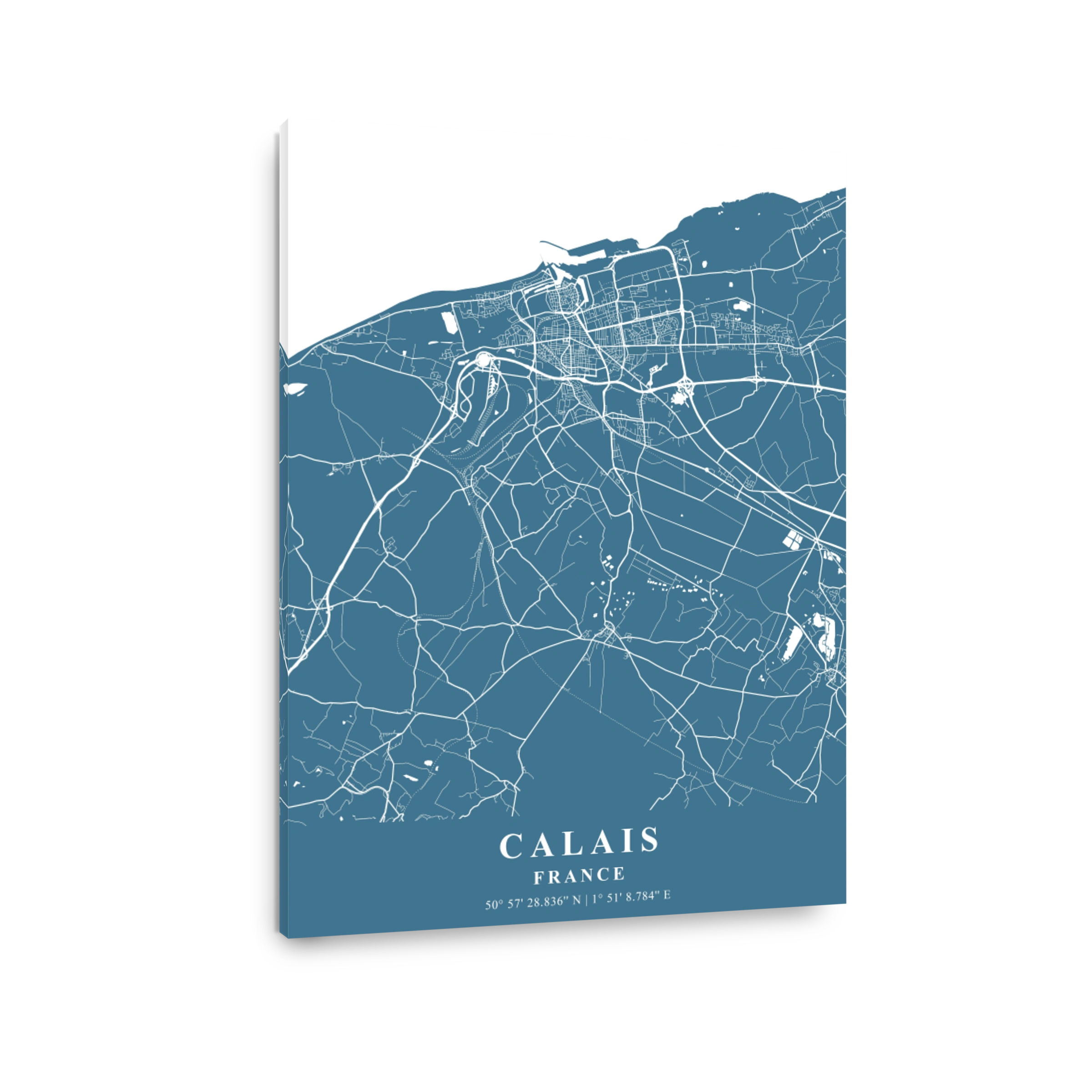 Calais   France Slate Plane Map