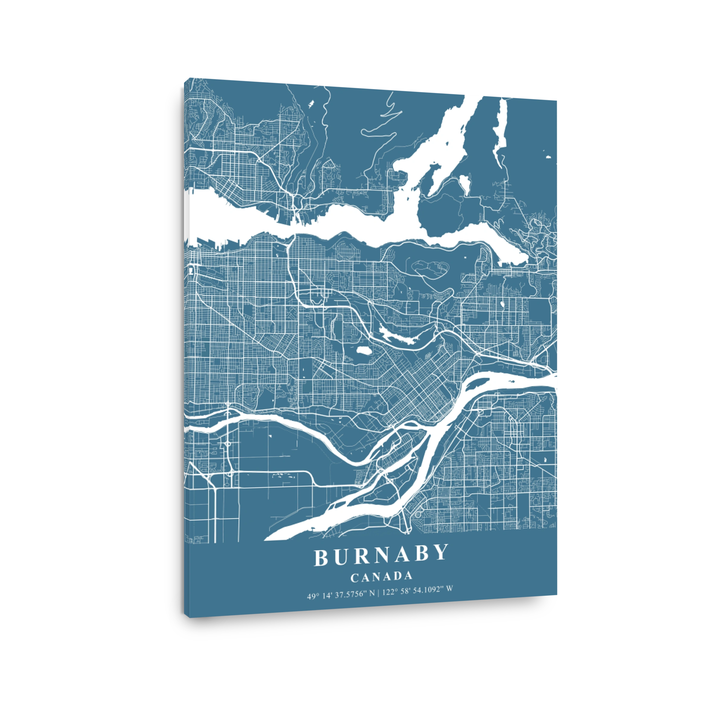 Burnaby   Canada Slate Plane Map