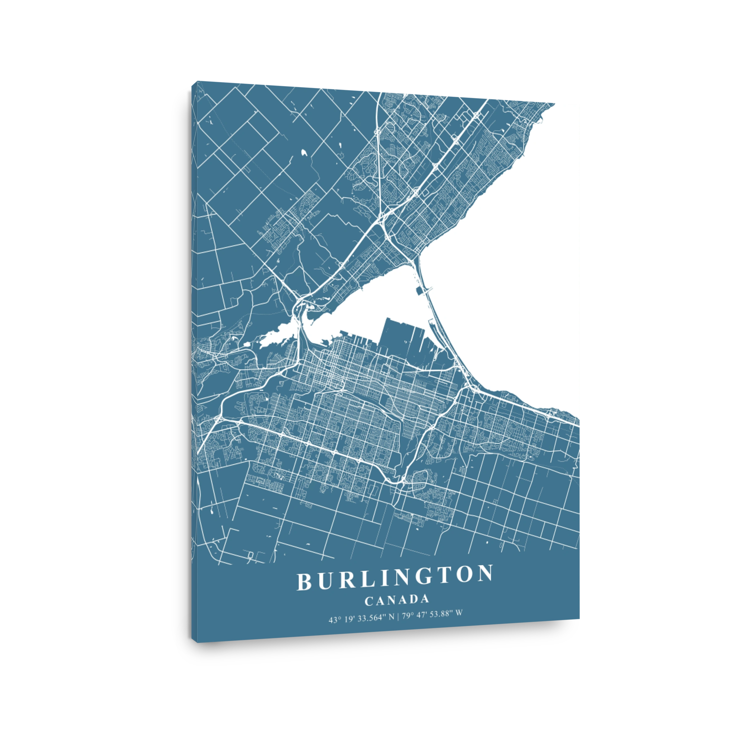 Burlington   Canada Slate Plane Map