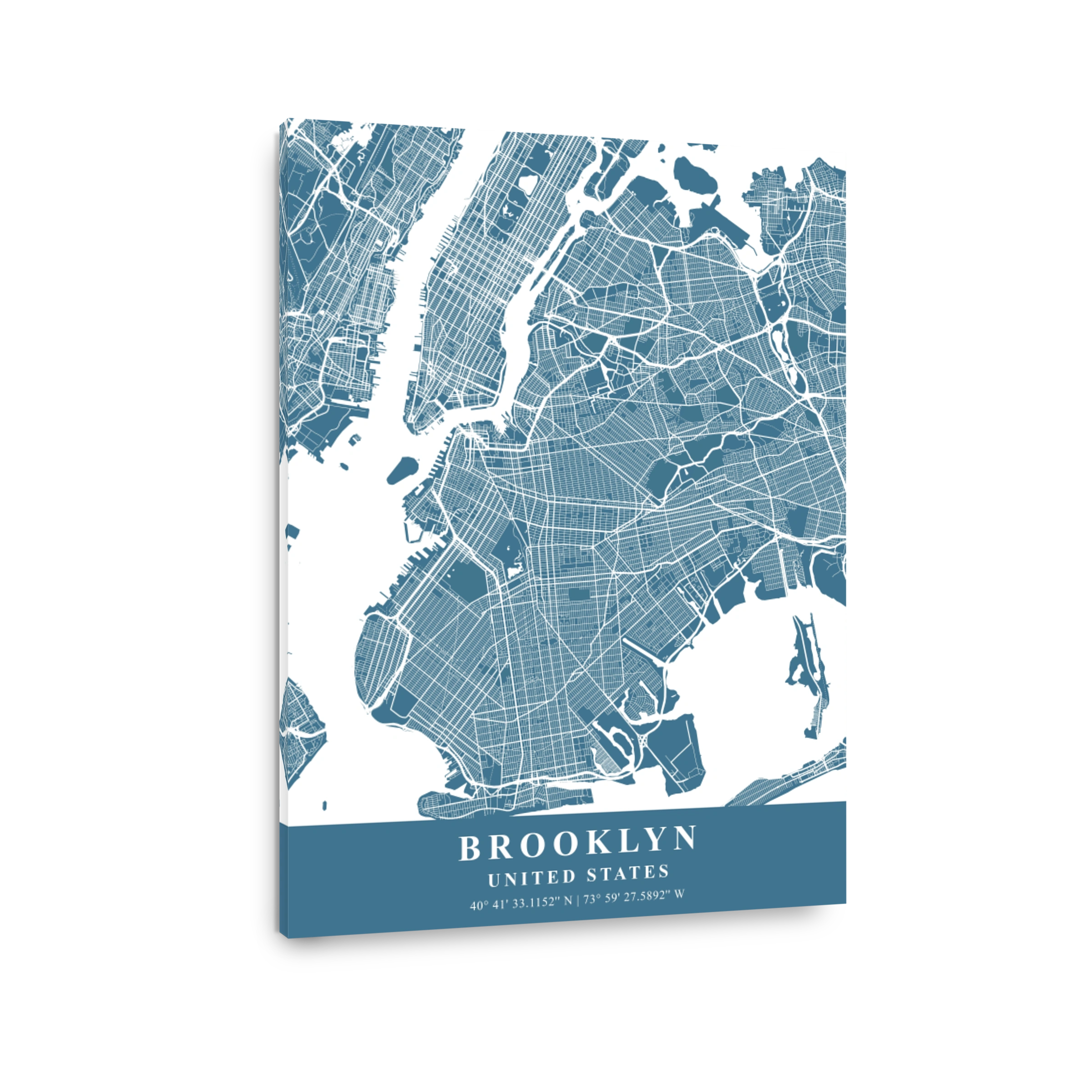Brooklyn   United States Slate Plane Map