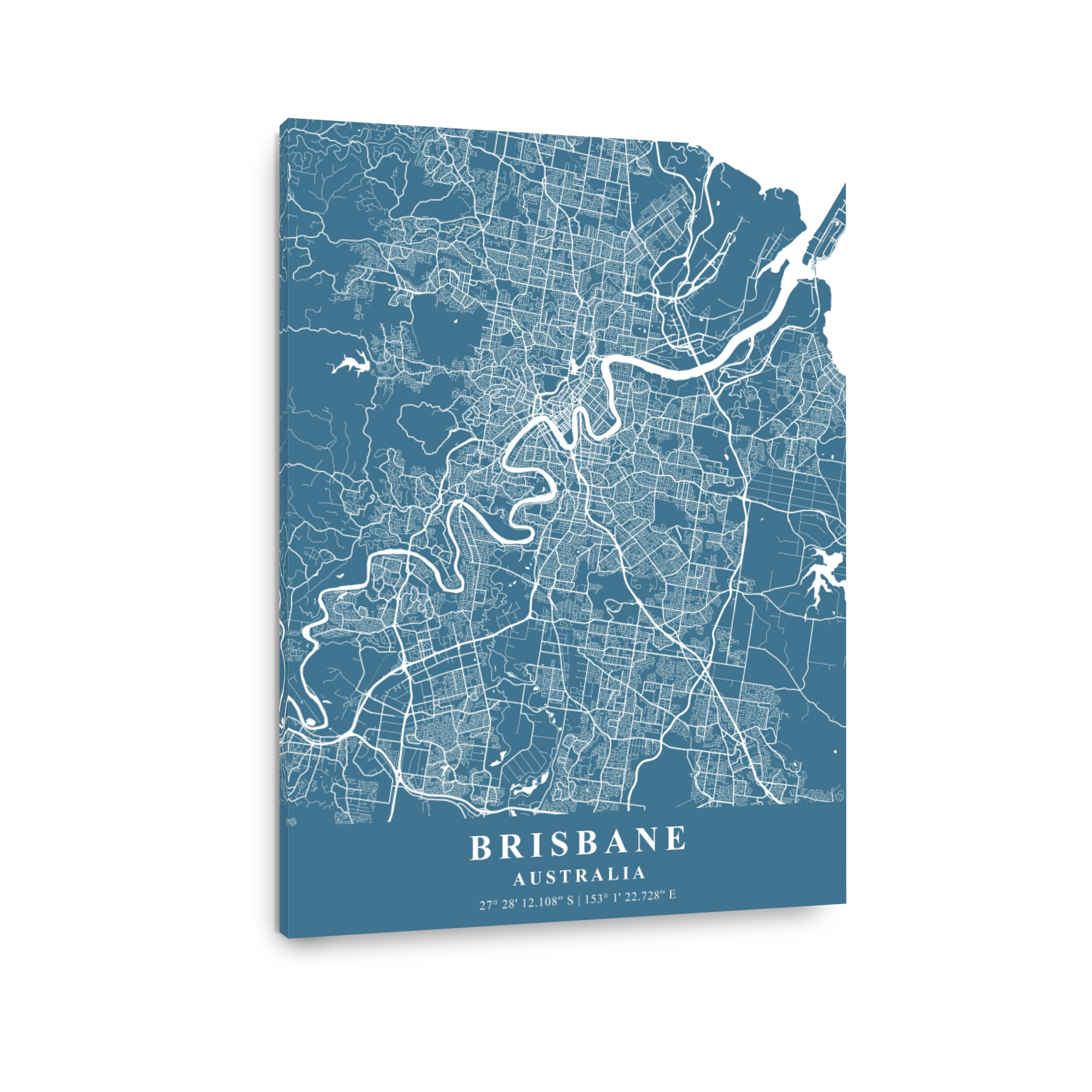 Brisbane  Australia Slate Plane Map