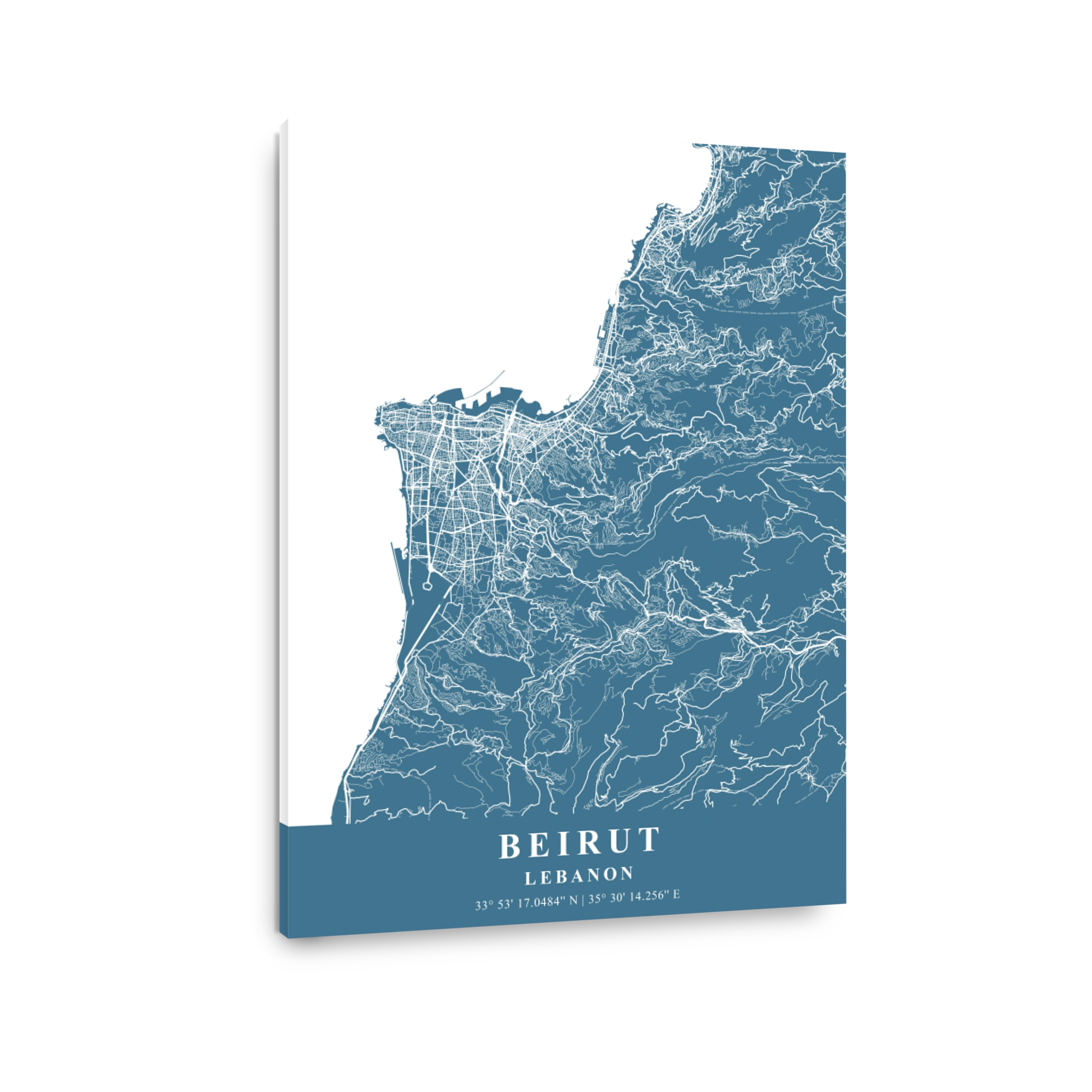 Beirut   Lebanon Slate Plane Map