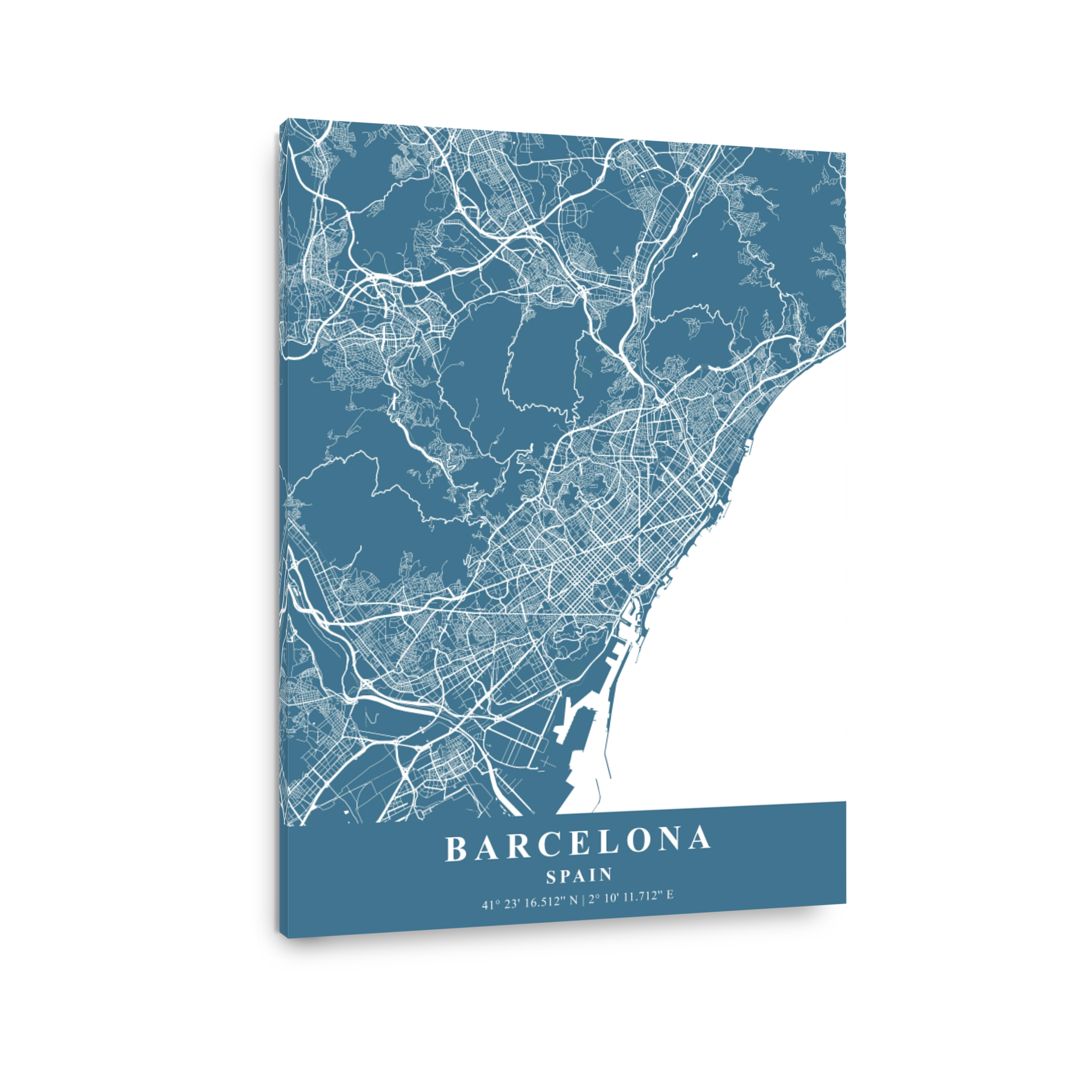 Barcelona   Spain Slate Plane Map