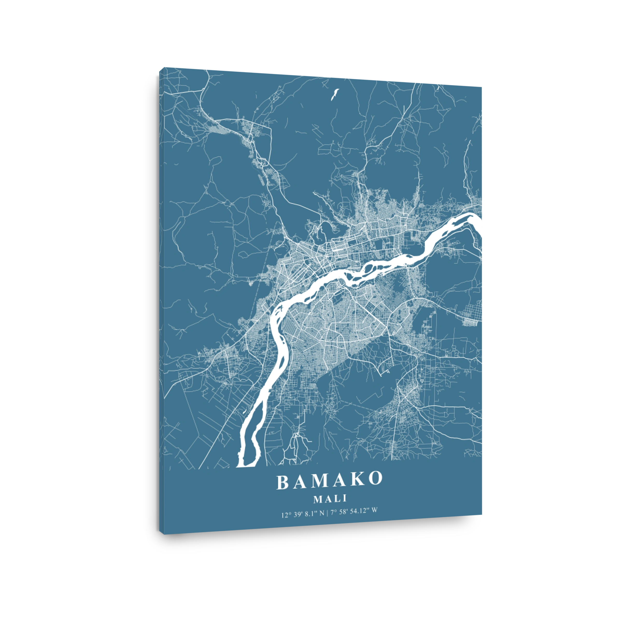Bamako   Mali Slate Plane Map