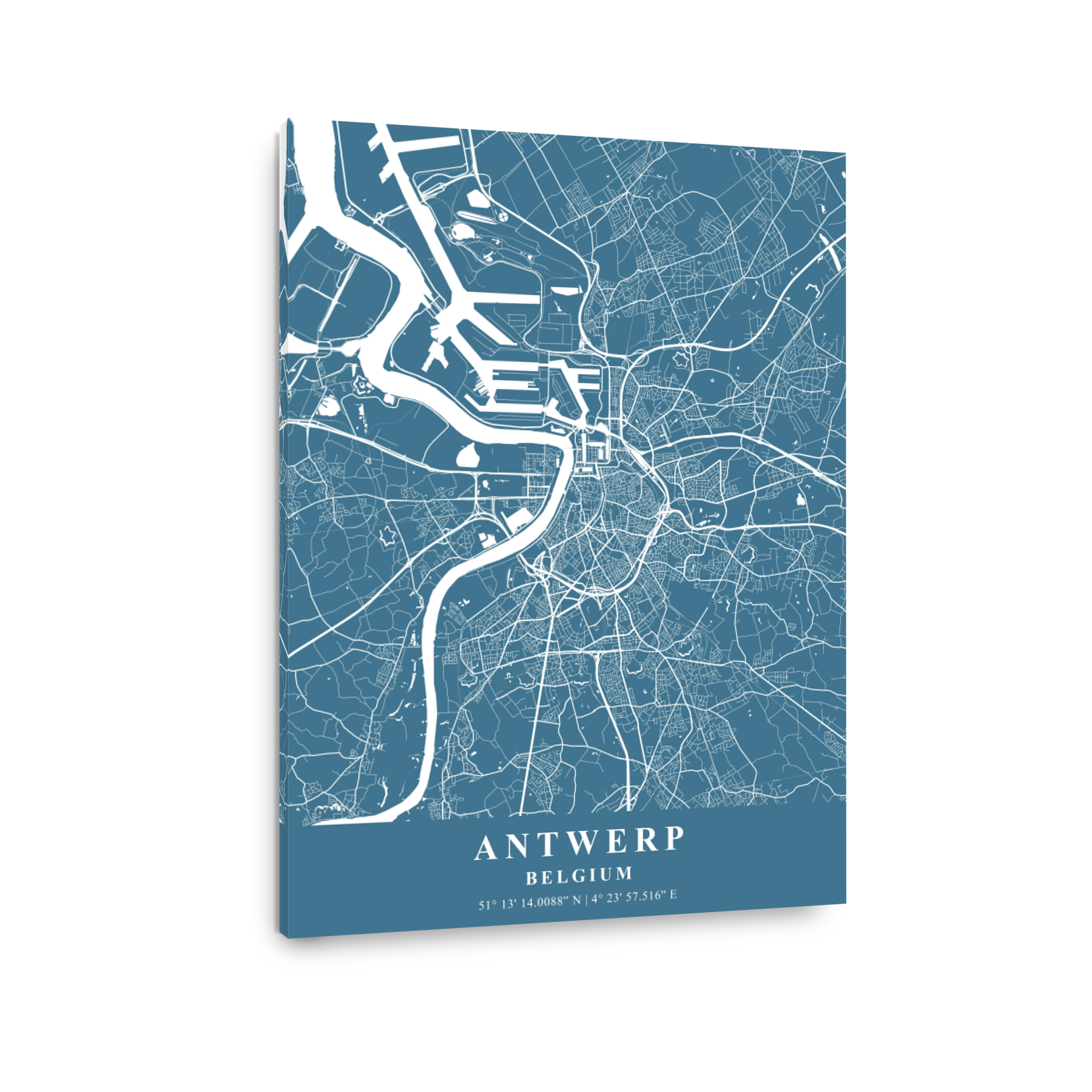 Antwerp   Belgium Slate Plane Map