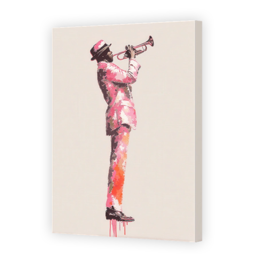 Vibrant Jazz Musician Playing Trumpet
