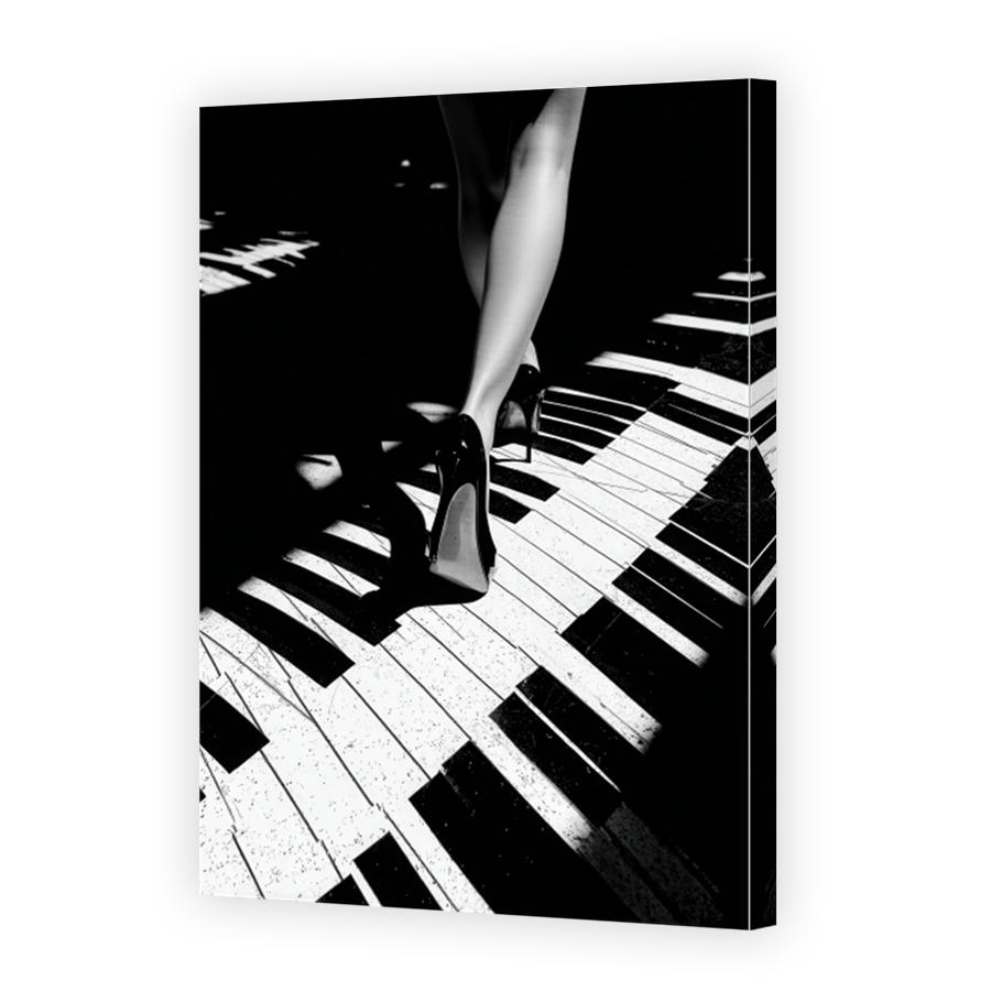Legs on Piano Keys Art