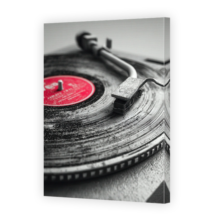 Vintage Record Player Close-Up