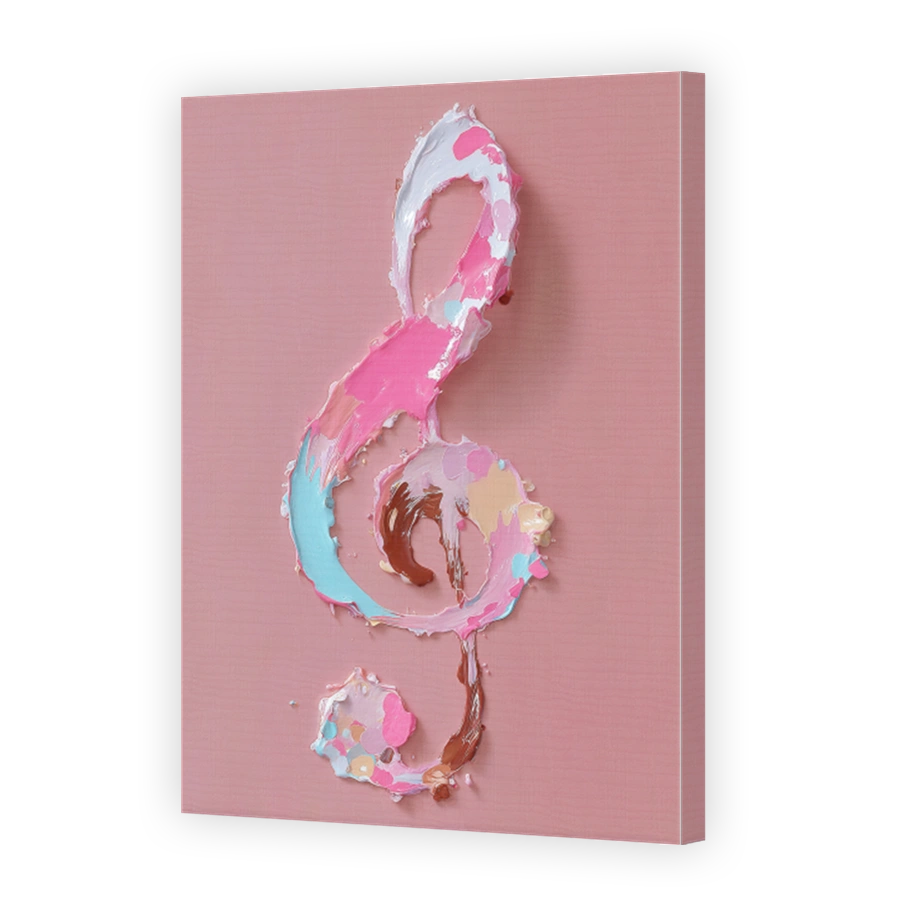 Textured Treble Clef Oil Painting