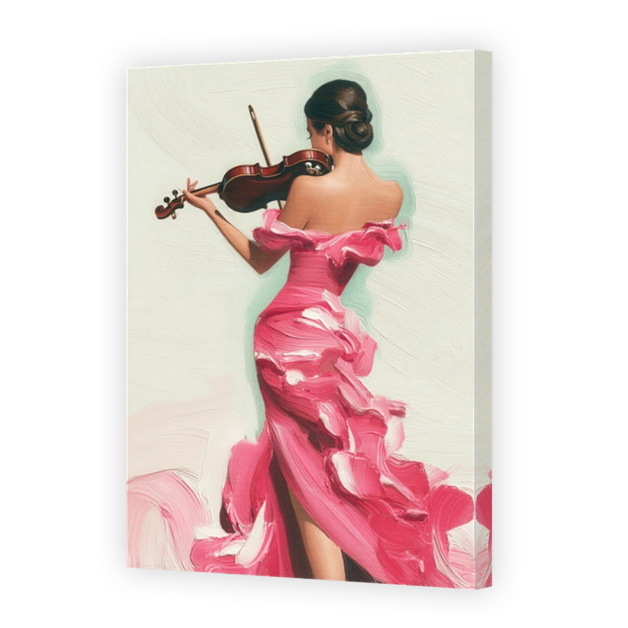 Elegant Woman Playing Violin