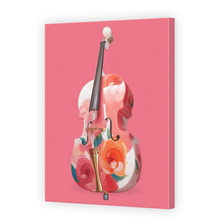 Floral Double Bass Canvas Print