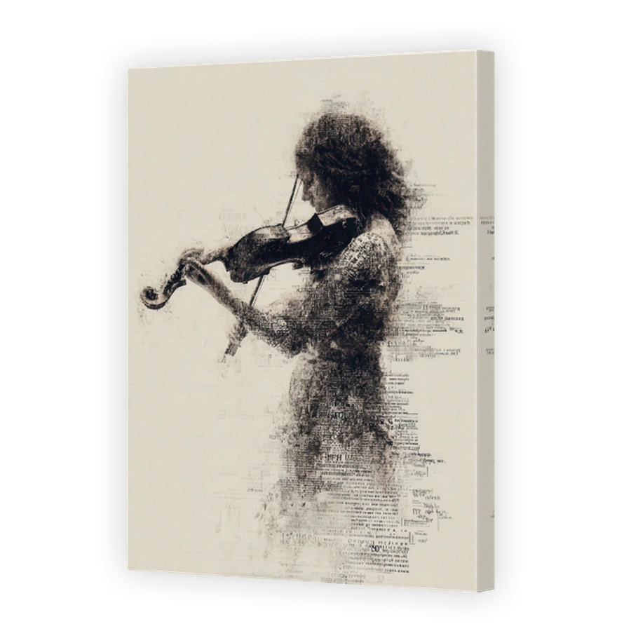 Woman Playing Violin Digital Art
