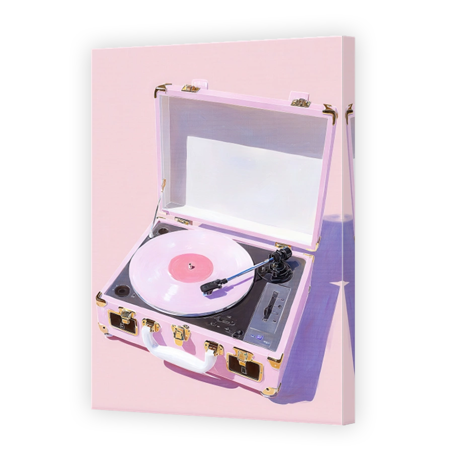 Pink Record Player Nostalgic Music Art