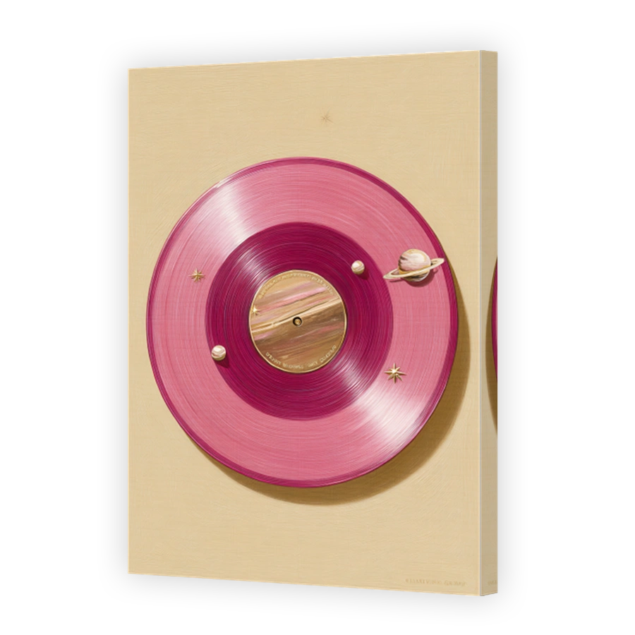 Whimsical Pink Vinyl Record Art