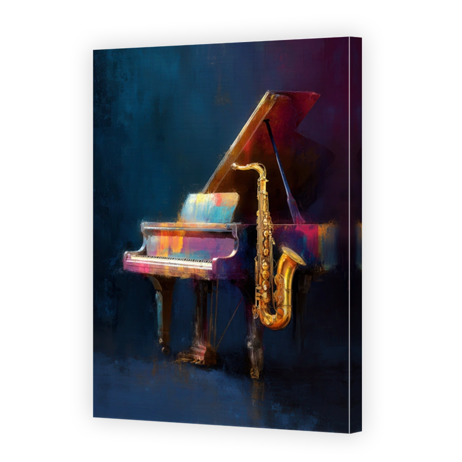 Grand Piano and Saxophone Painting