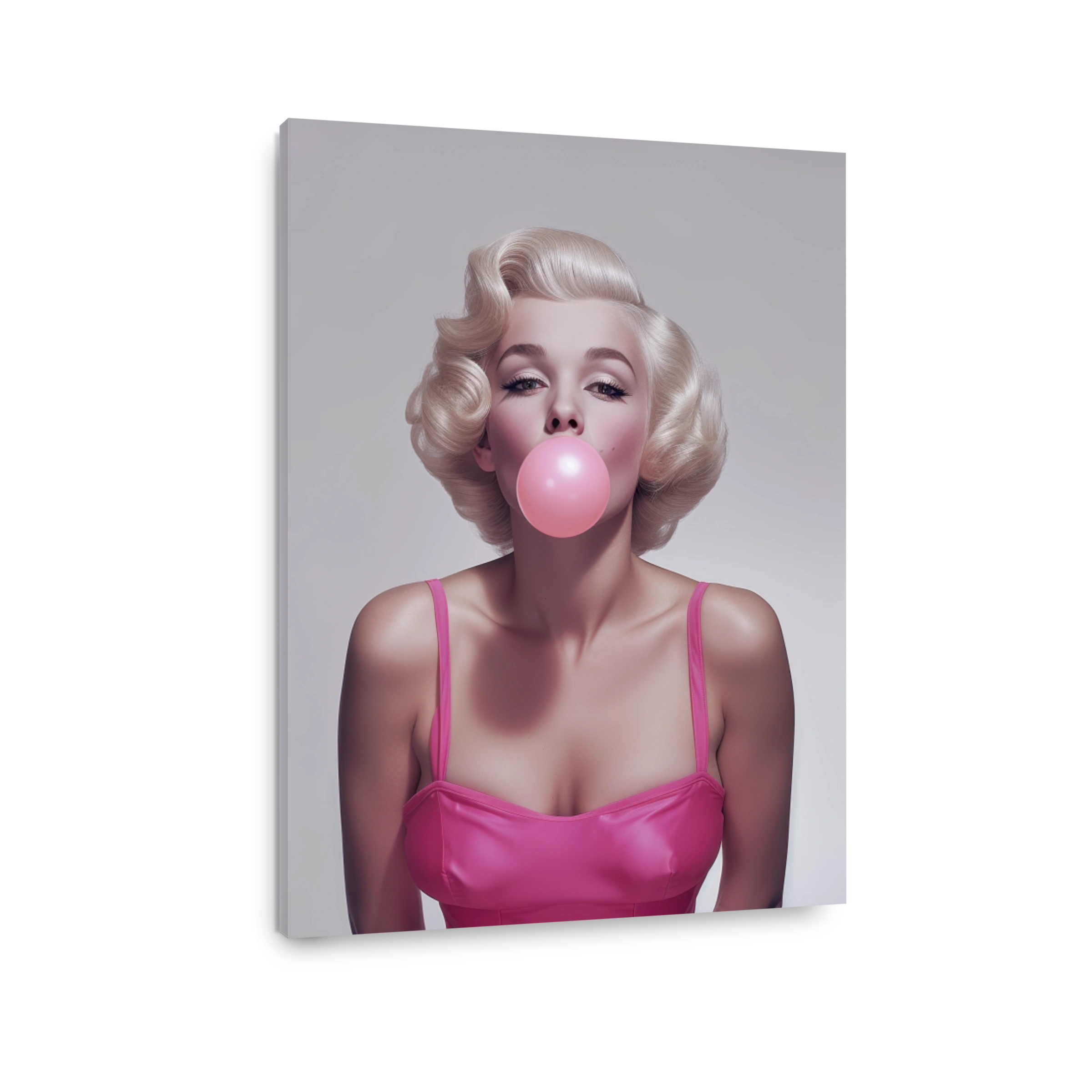 Marilyn Monroe Blowing Pink Bubble Gum