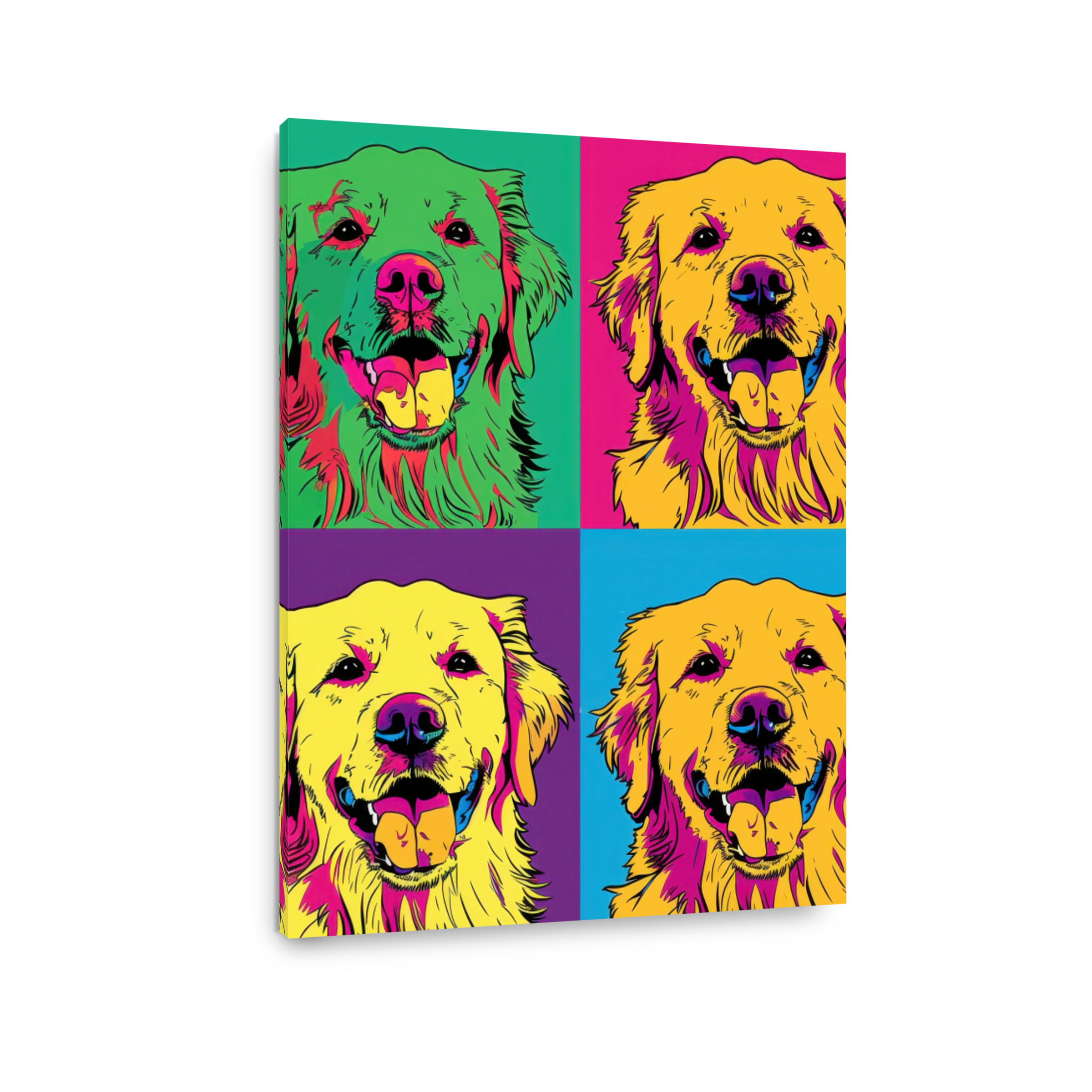 Playful Golden Retriever Pop Art