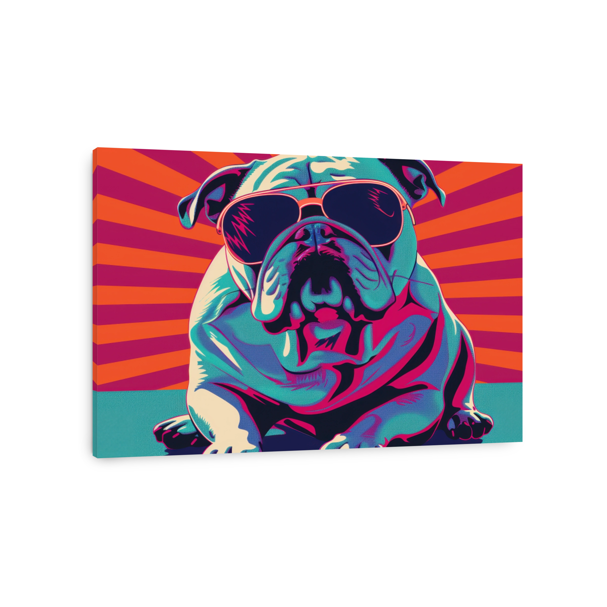 Cool English Bulldog in Pop Art Style