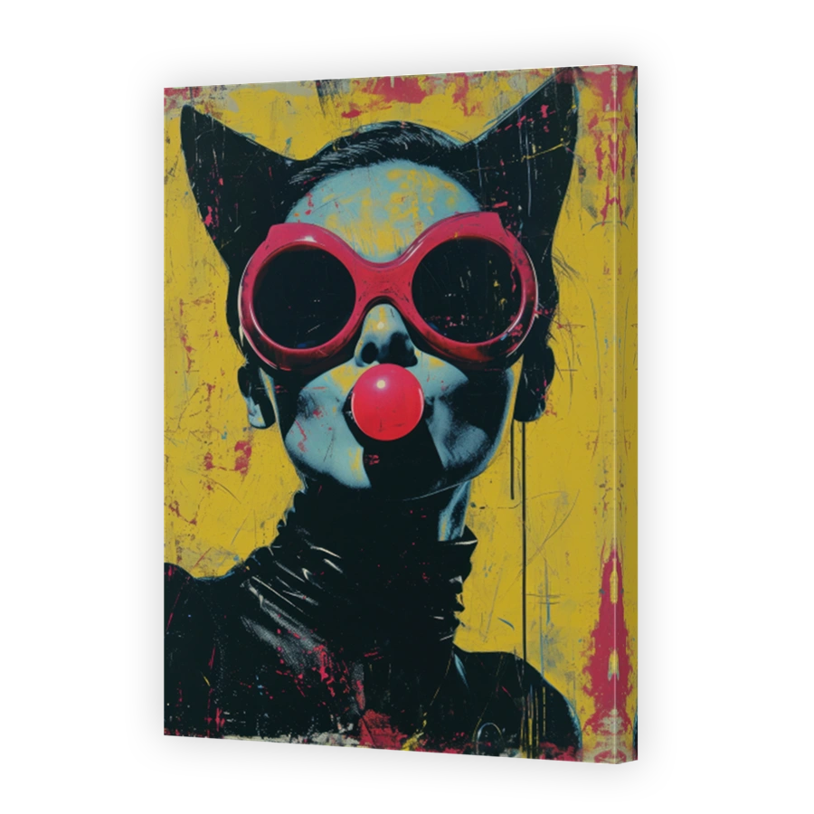 Pop Art Catwoman with Red Sunglasses