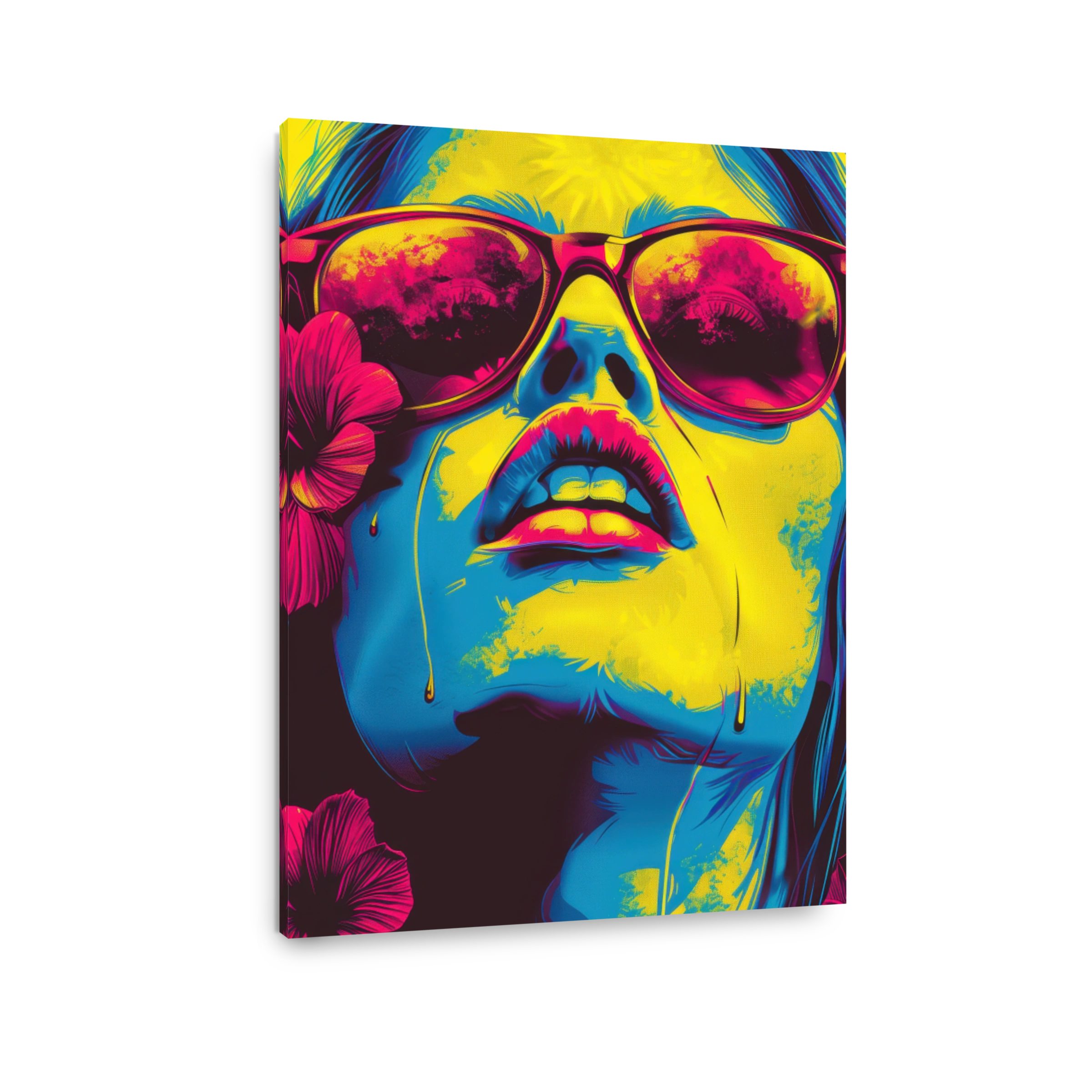 Vibrant Pop Art Woman with Sunglasses