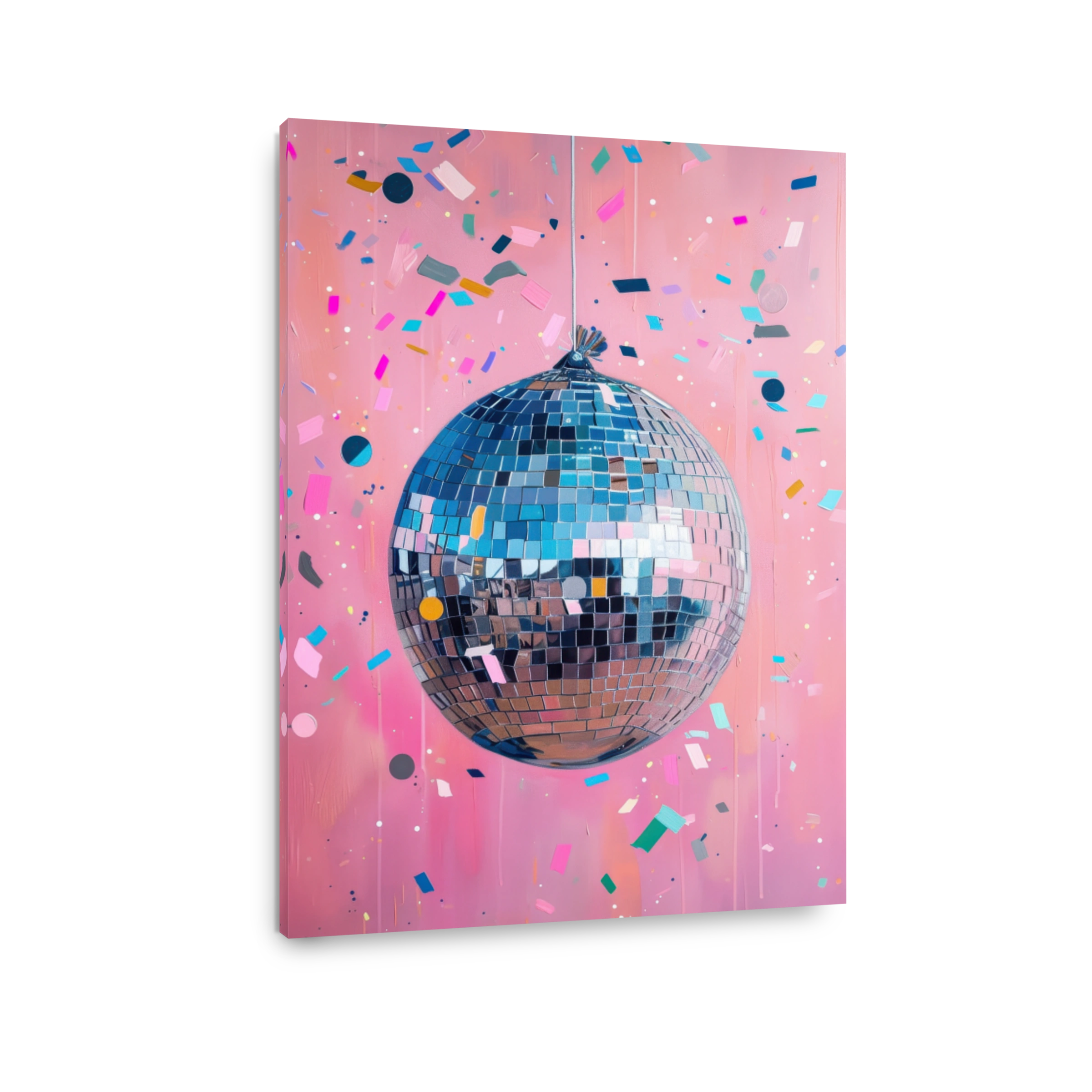 Shiny Disco Ball with Confetti