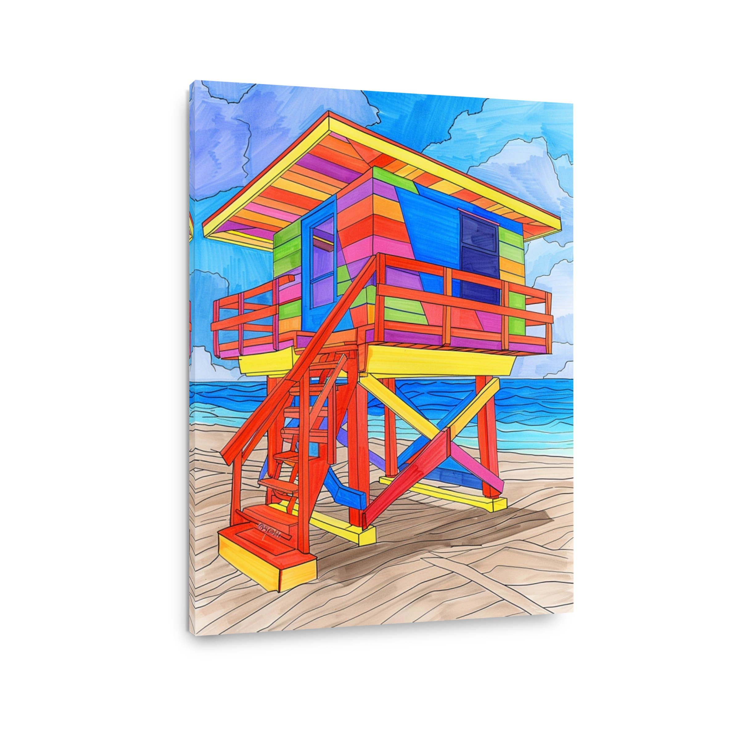 Vibrant Lifeguard Tower on South Beach