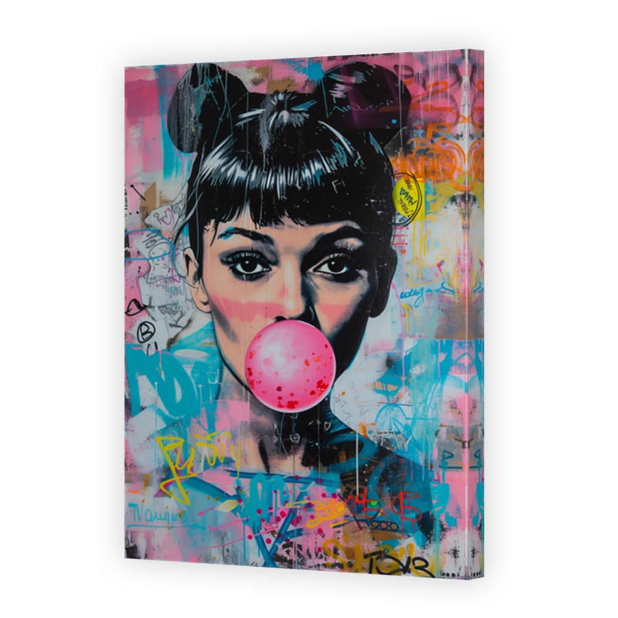 Audrey Hepburn Pop Art Bubblegum Portrait
