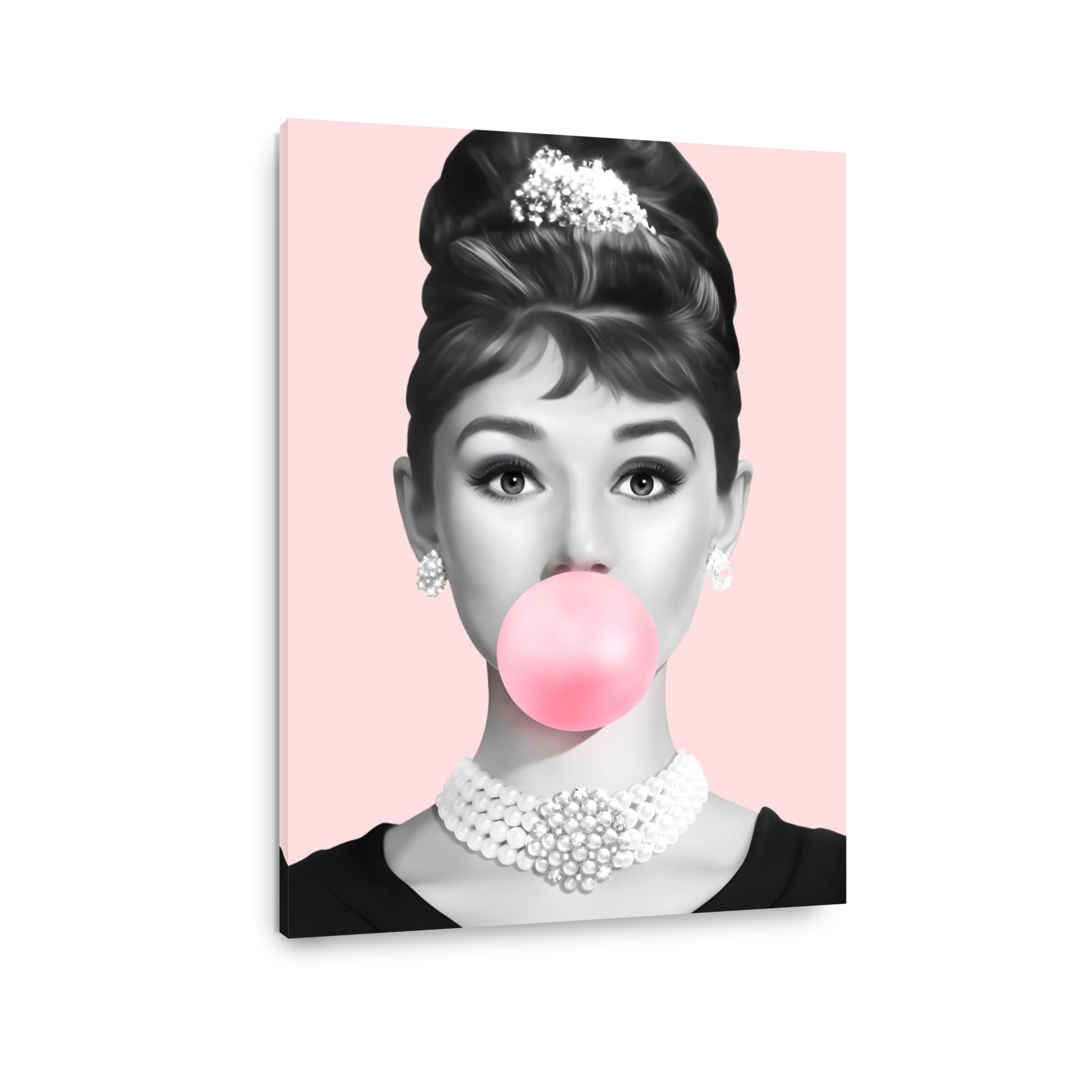 Audrey Hepburn Blowing Bubble Gum