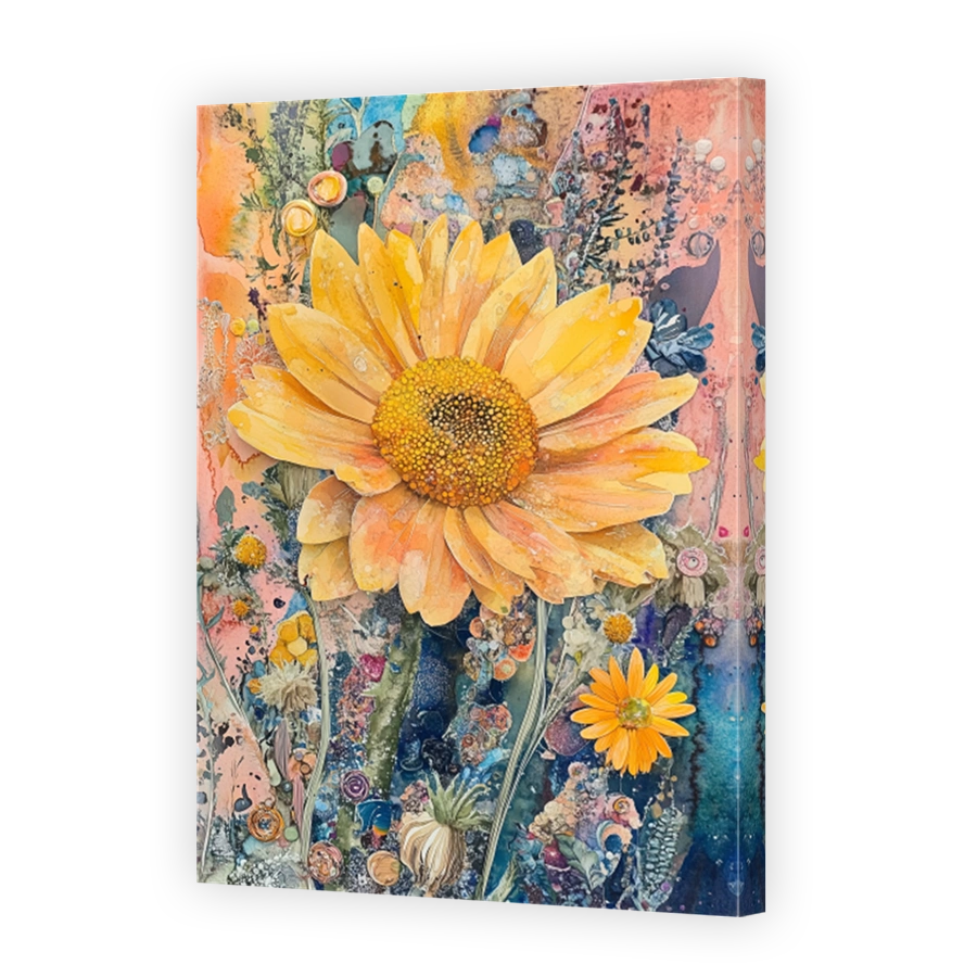 Whimsical Sunflower Watercolour Art